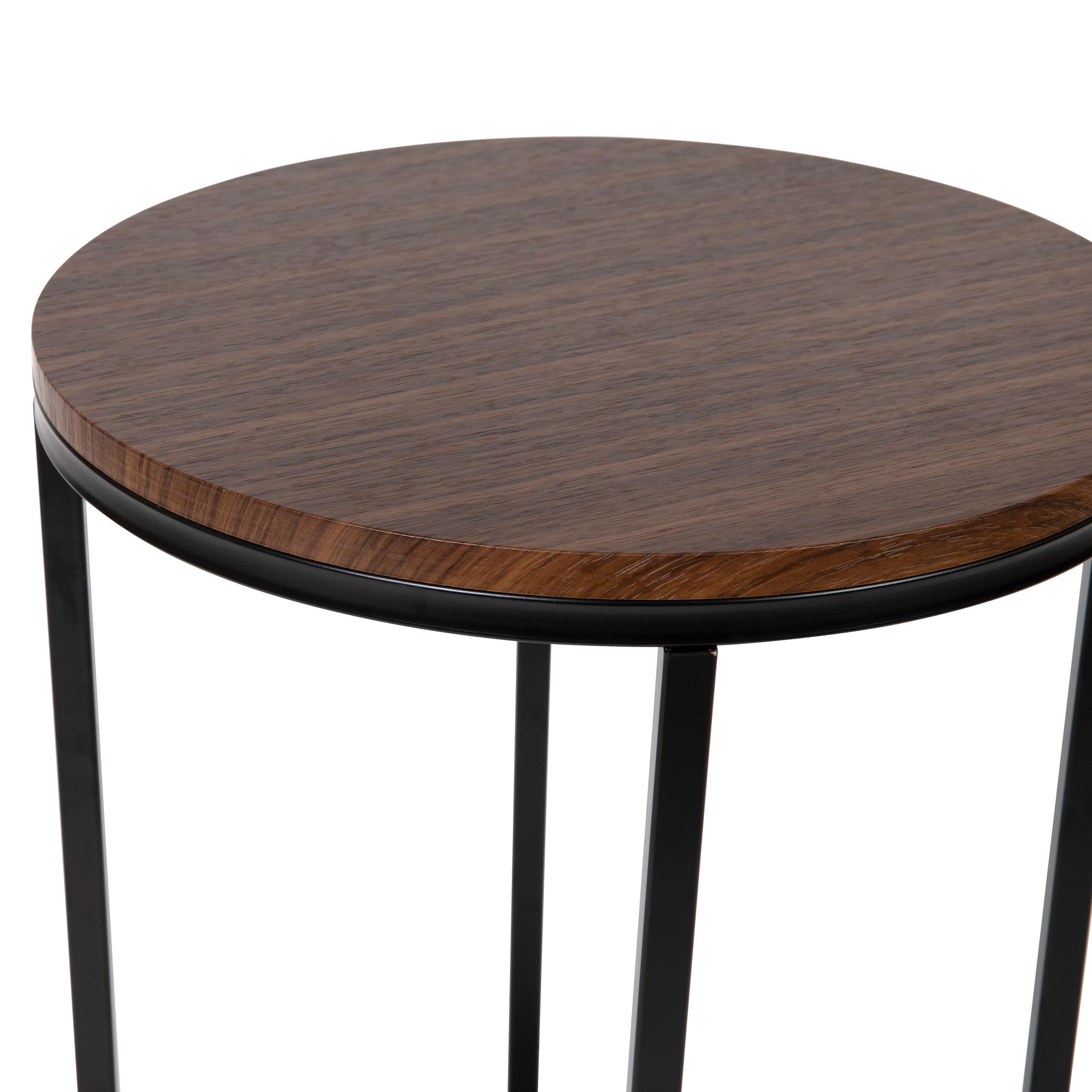 Flash Furniture Hampstead Collection End Table - Modern Walnut Finish Accent Table with Crisscross Matte Black Frame