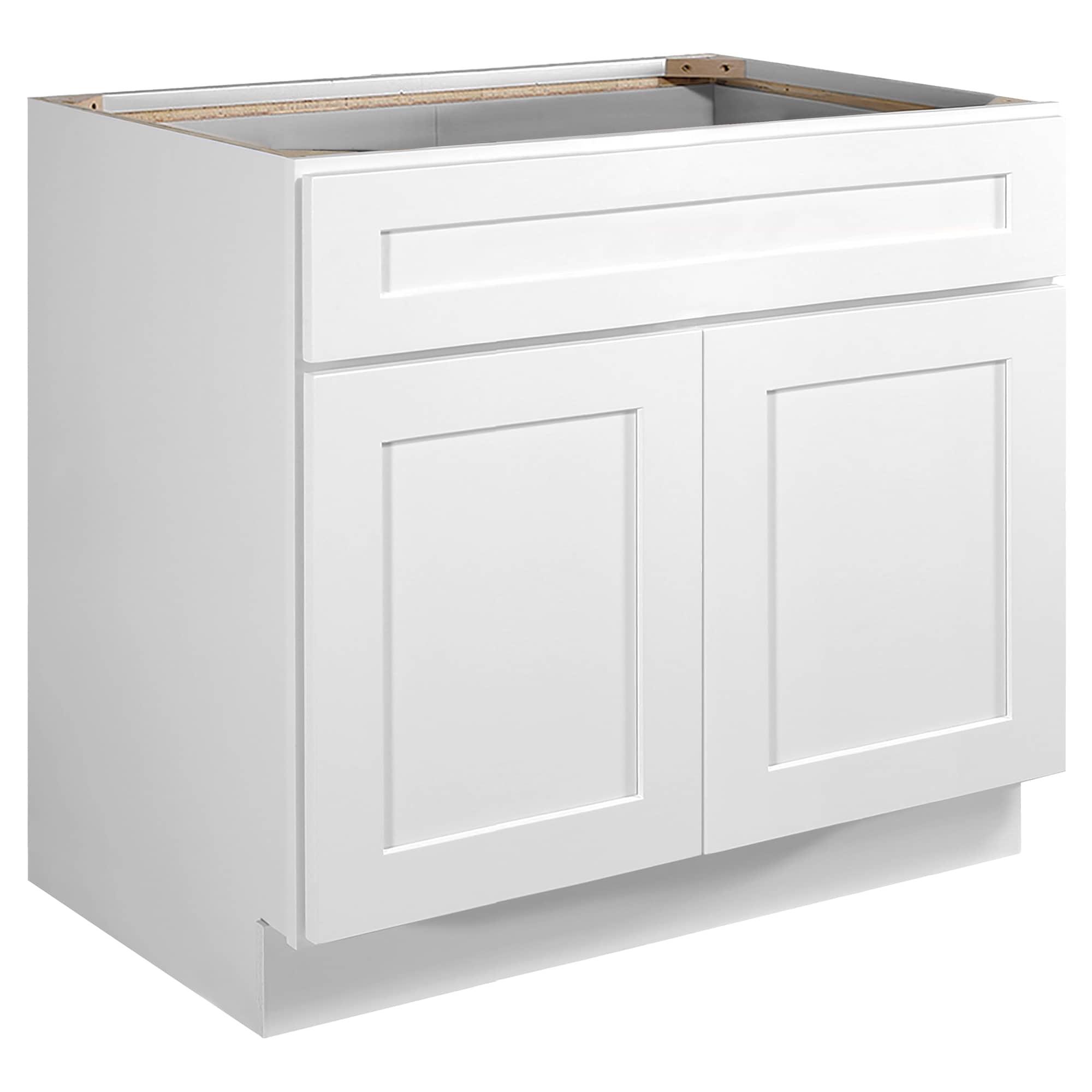 Design House Brookings Unassembled Shaker Sink Base Kitchen Cabinet, White