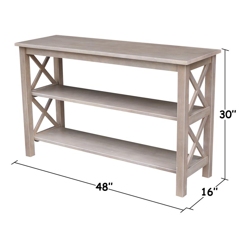 Hampton Console Table Washed Gray/Taupe - International Concepts: Solid Wood, Entryway, Foyer, Sofa Table