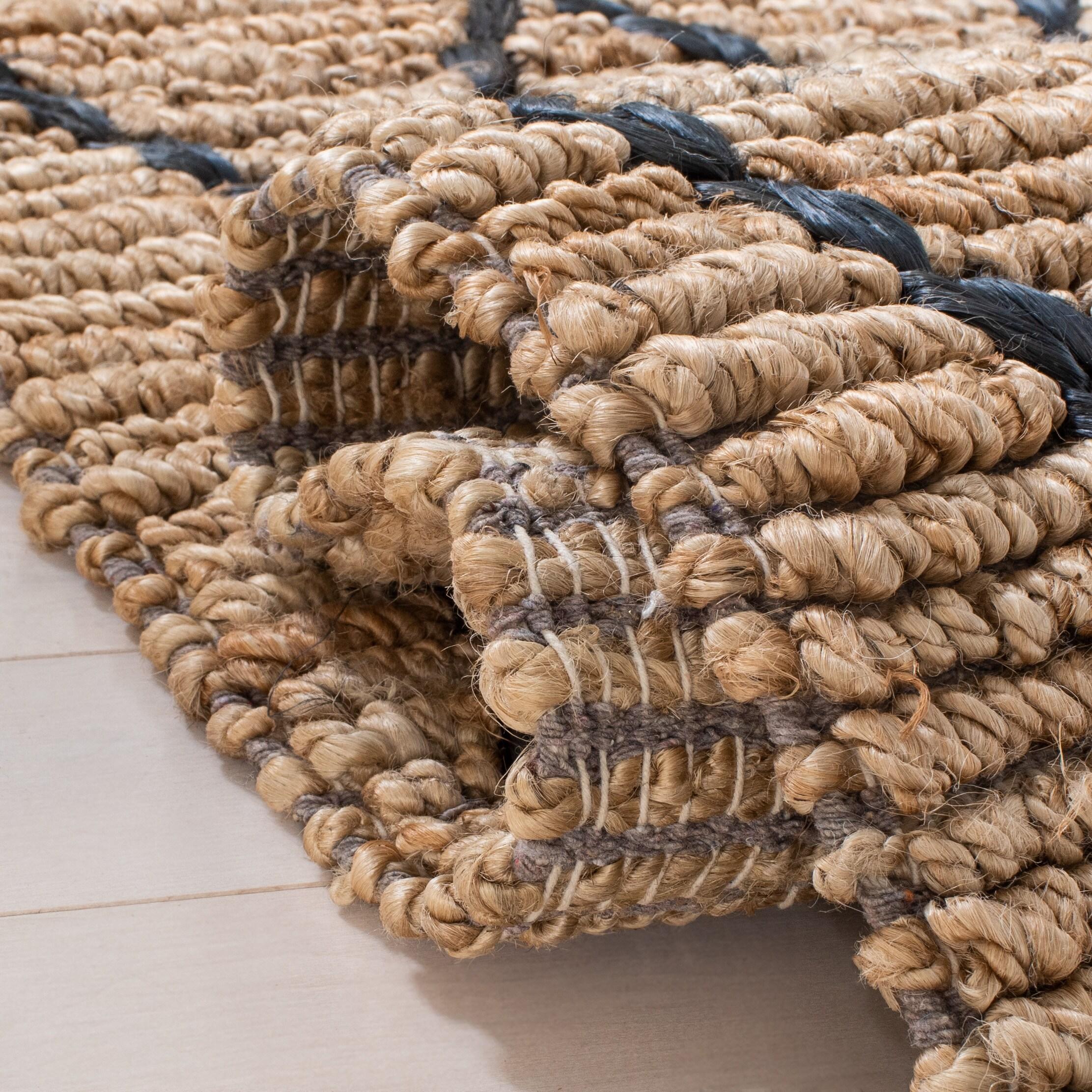 Natural Fiber NF951 Hand Loomed Runner Rug - Natural/Black - 2'6"x8' - Safavieh.