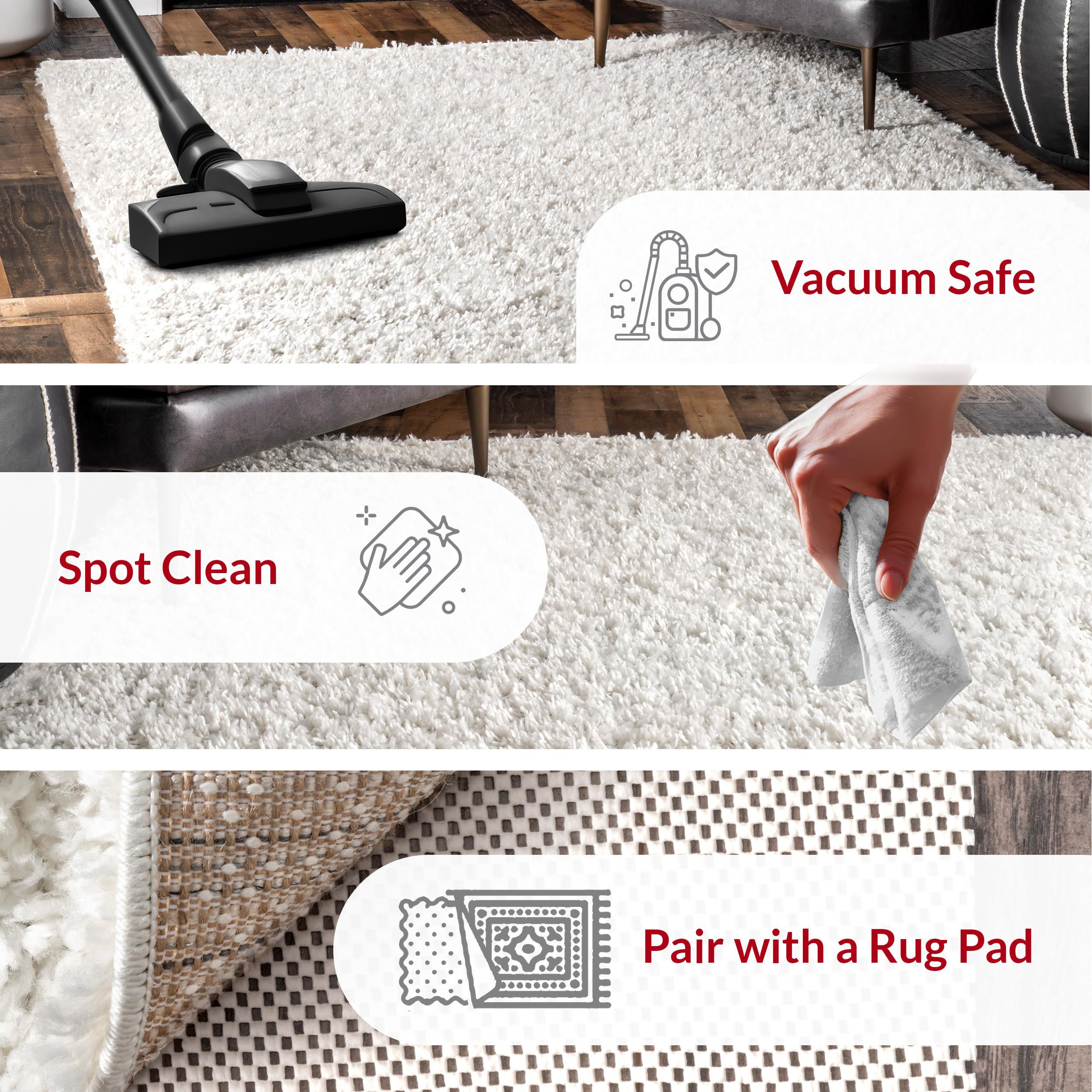 Nuloom Kara Solid 4x6 Shag Indoor Area Rug for Living Room Bedroom Dining Room Nursery, Ivory