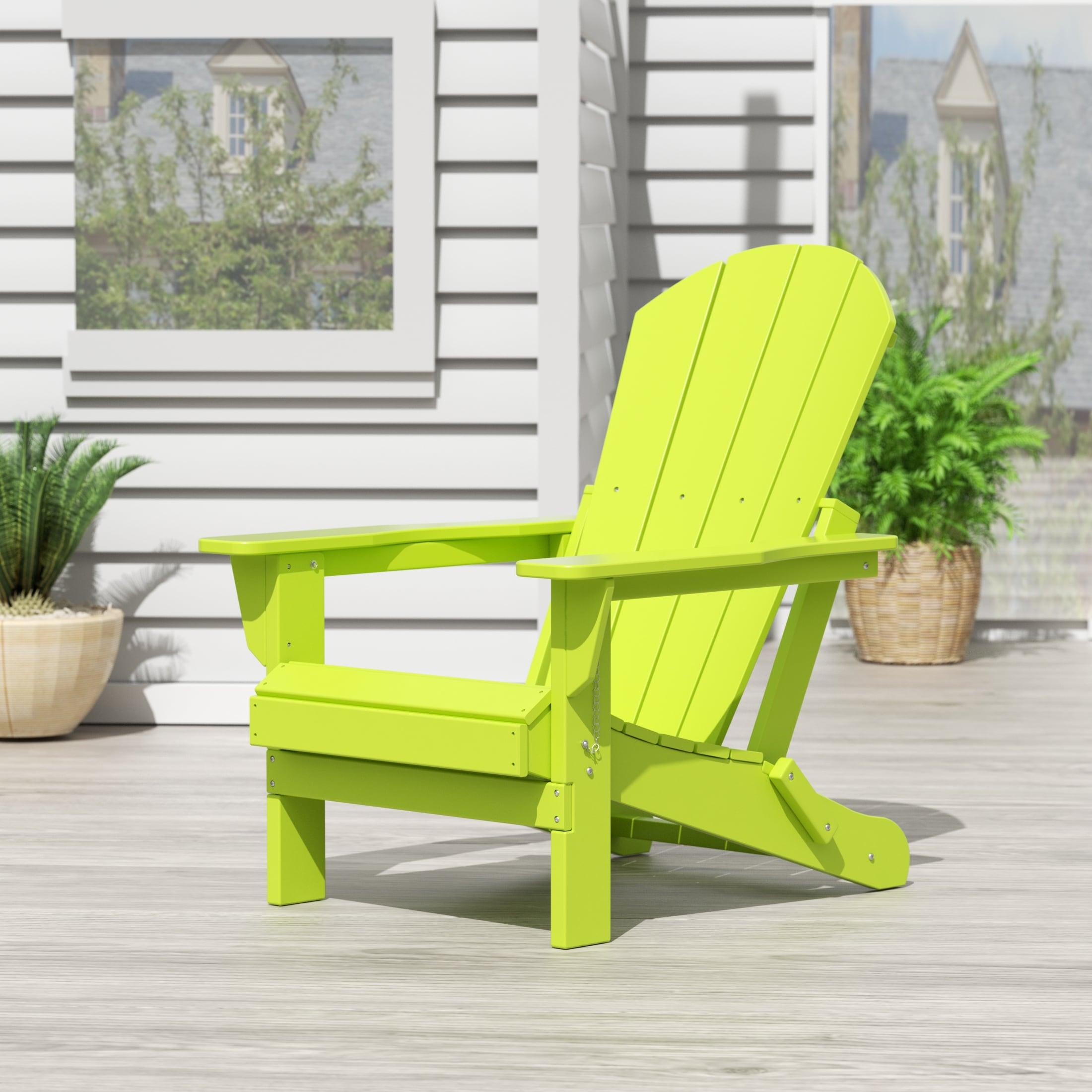 Lime Green HDPE Folding Adirondack Patio Chair