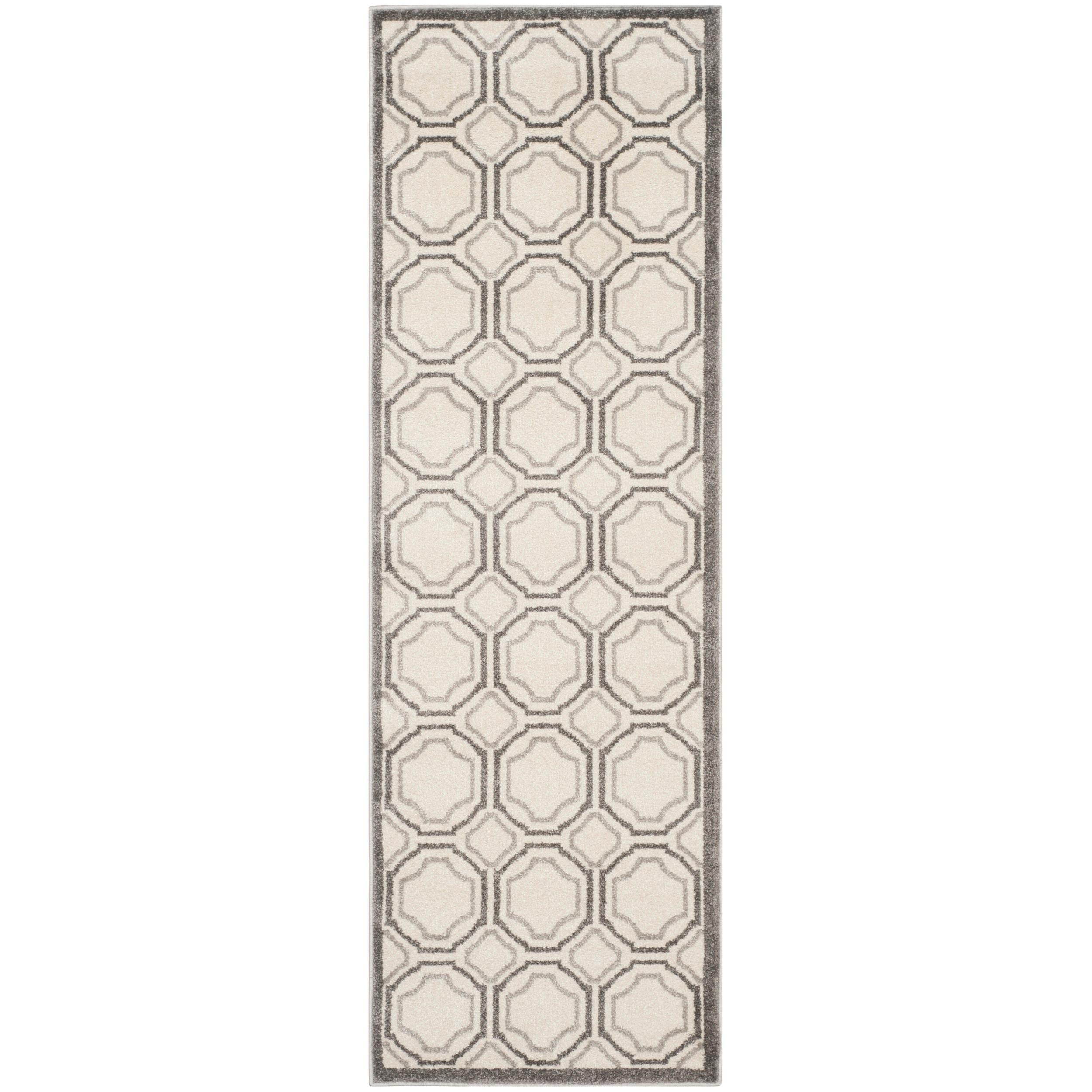 Amherst AMT411 Power Loomed Runner Rug - Ivory/Light Grey - 2'3"x11' - Safavieh.