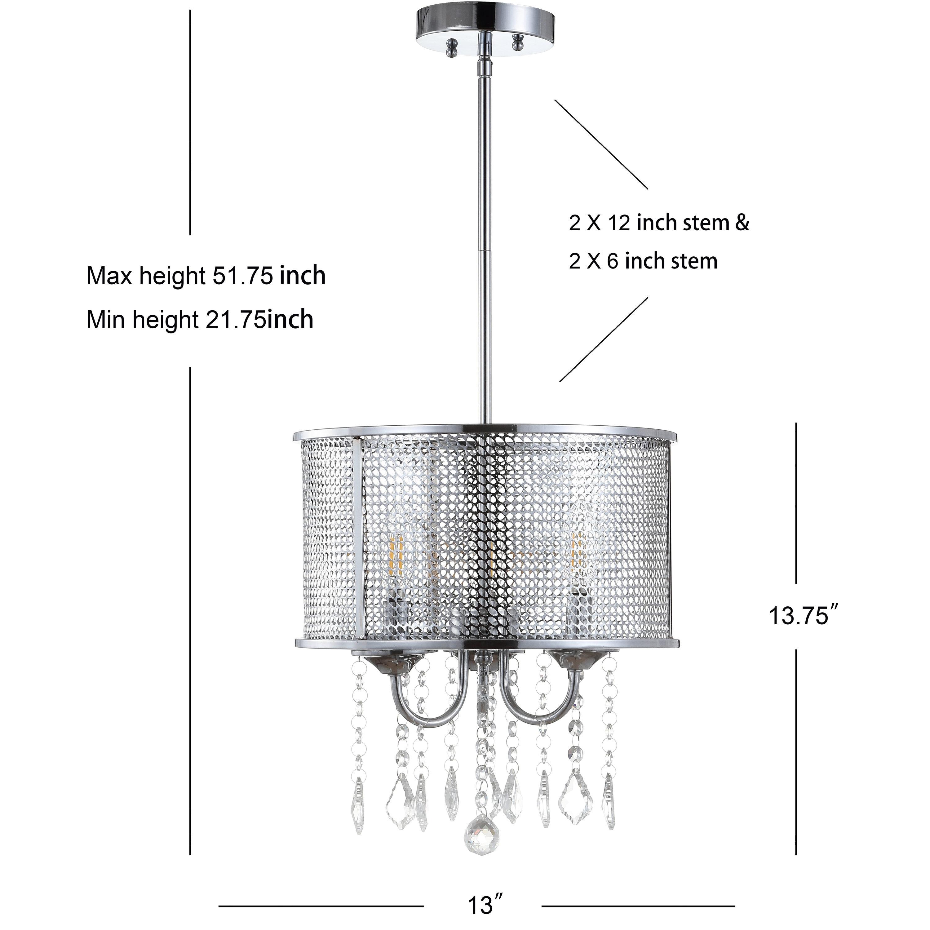 Avah 13" Chrome Polished Crystal Globe LED Pendant