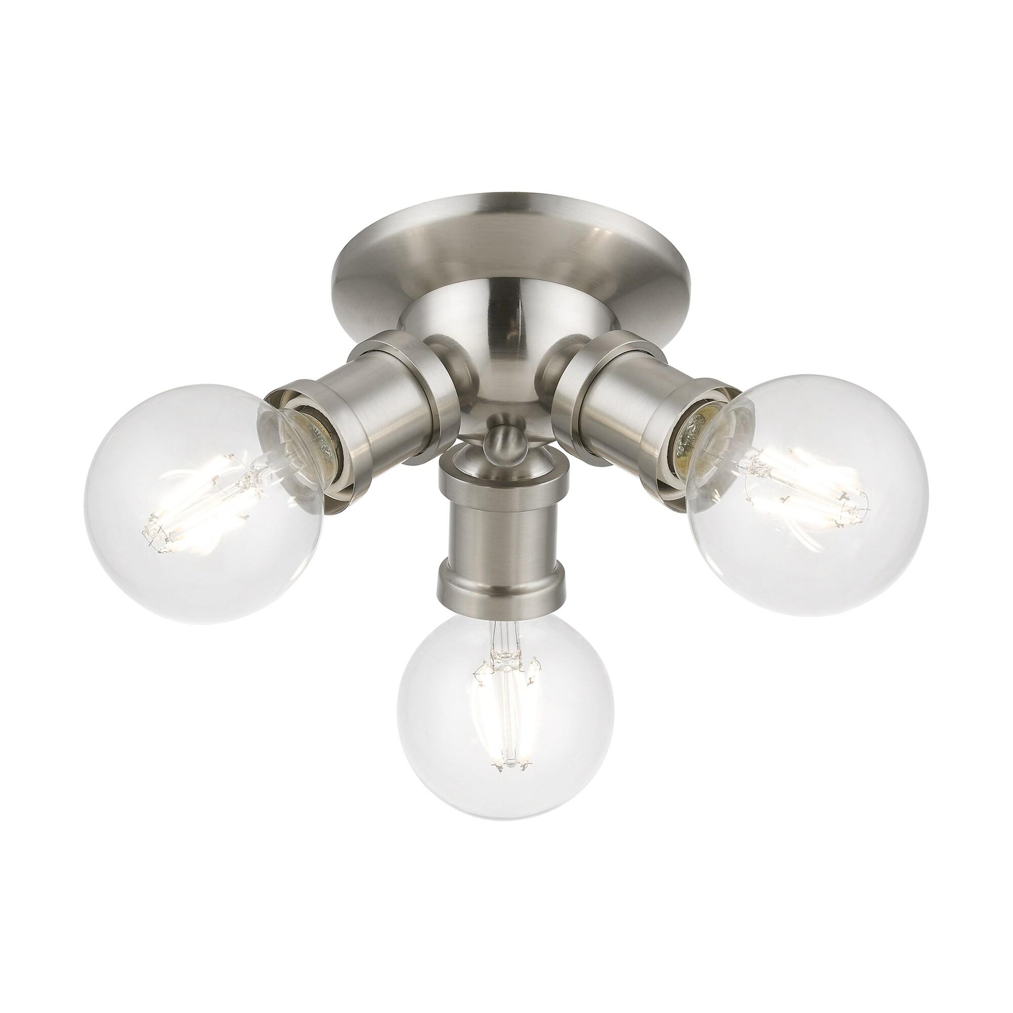 Livex Lighting Lansdale 3 - Light Flush Mount in  Brushed Nickel