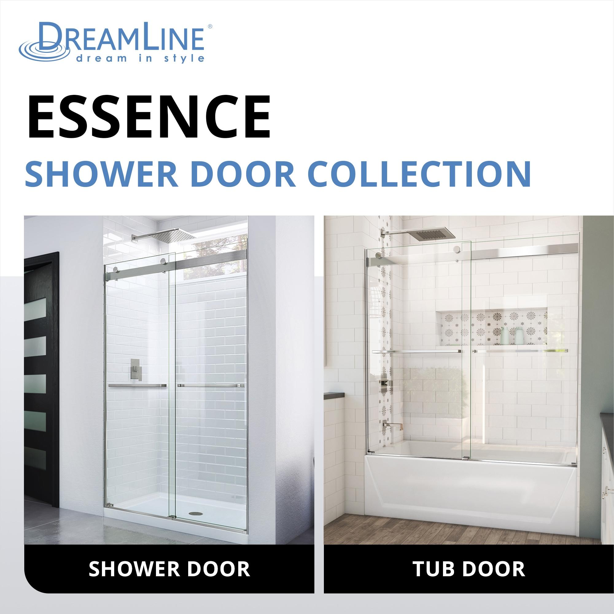 Essence 56" W x 60" H Reversible Frameless Tub Door with ClearMax™ Technology