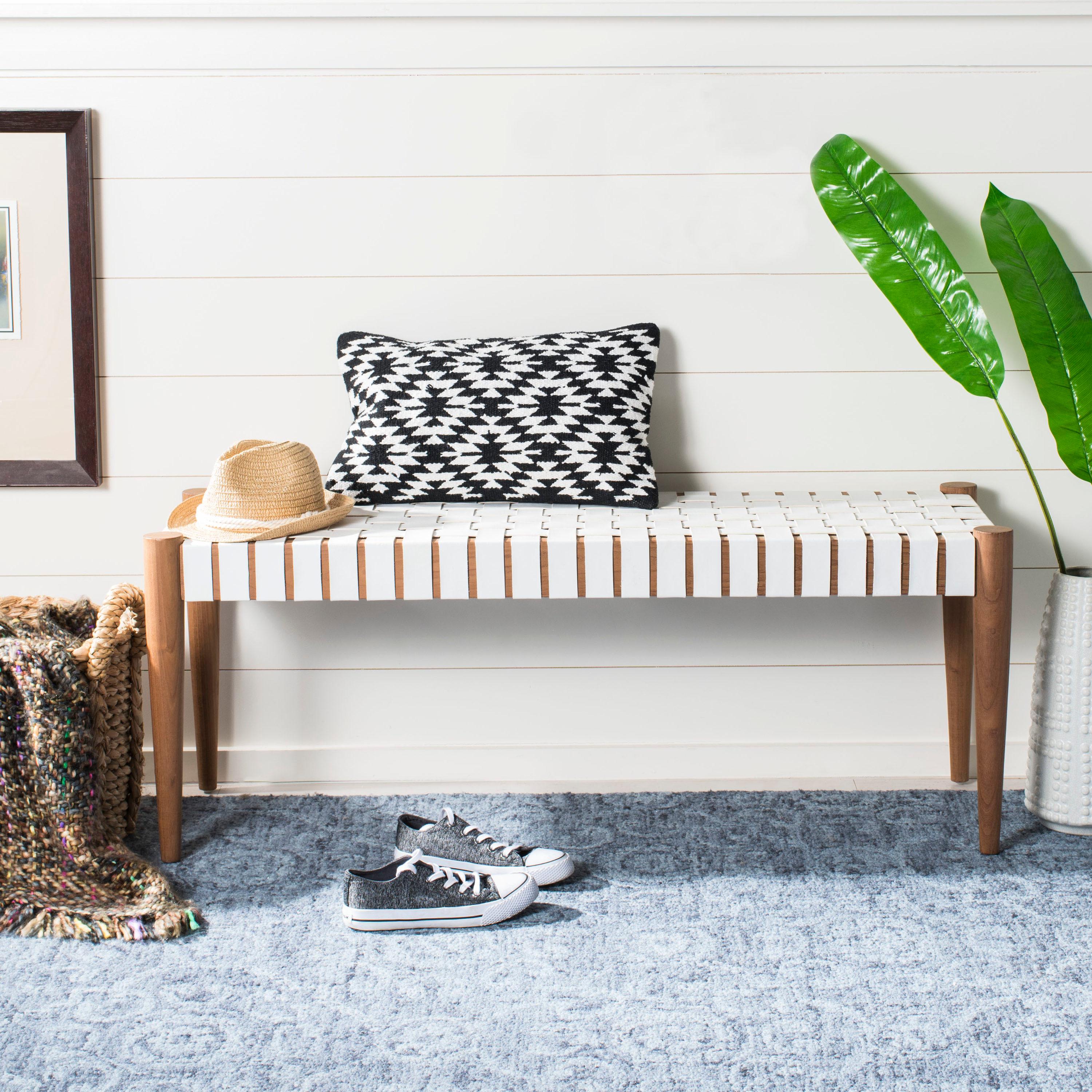 Orin 47" Woven Leather Bench