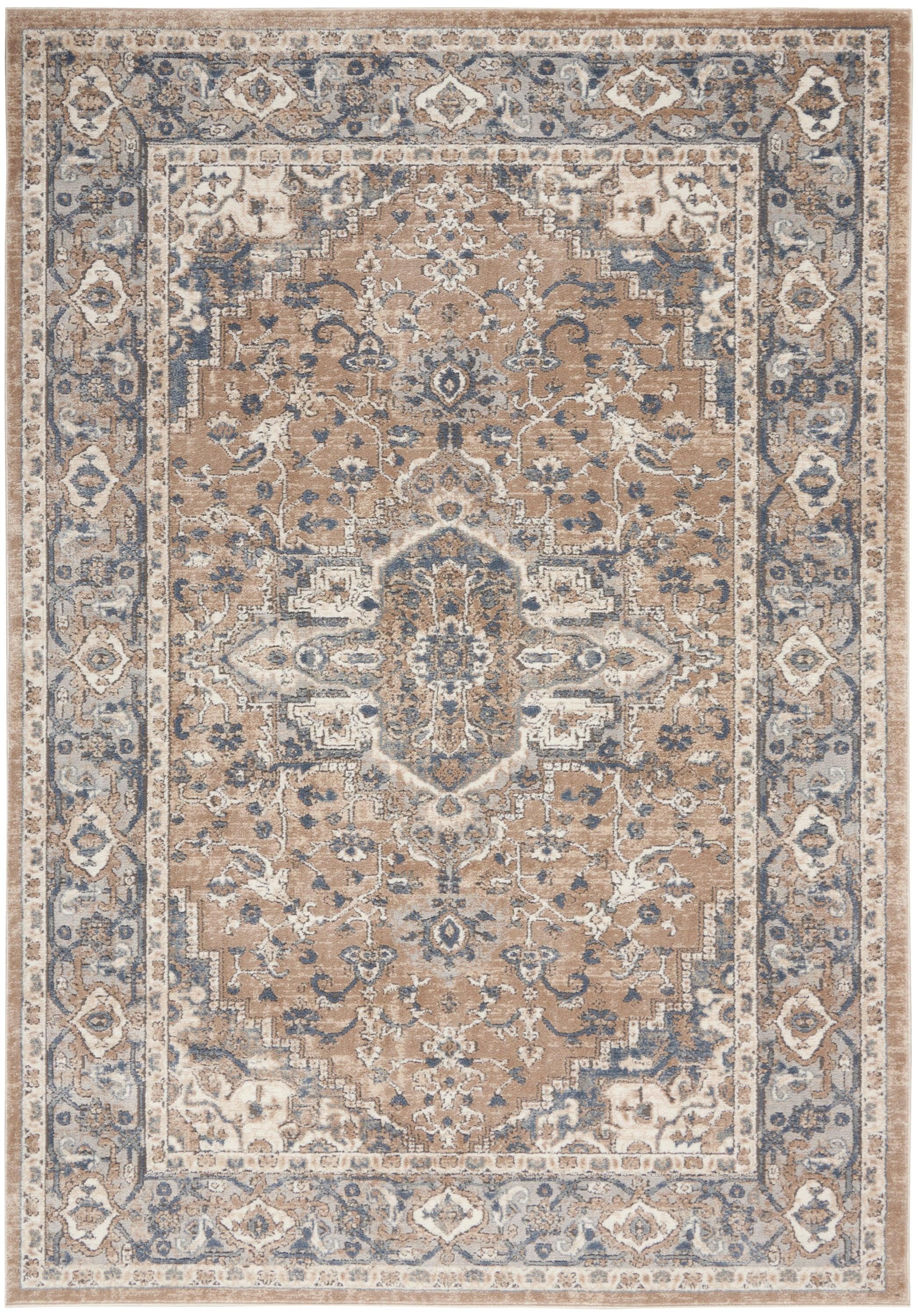 Nourison Concerto Center Medallion Indoor Rug Beige Grey 5'3" x 7'3"