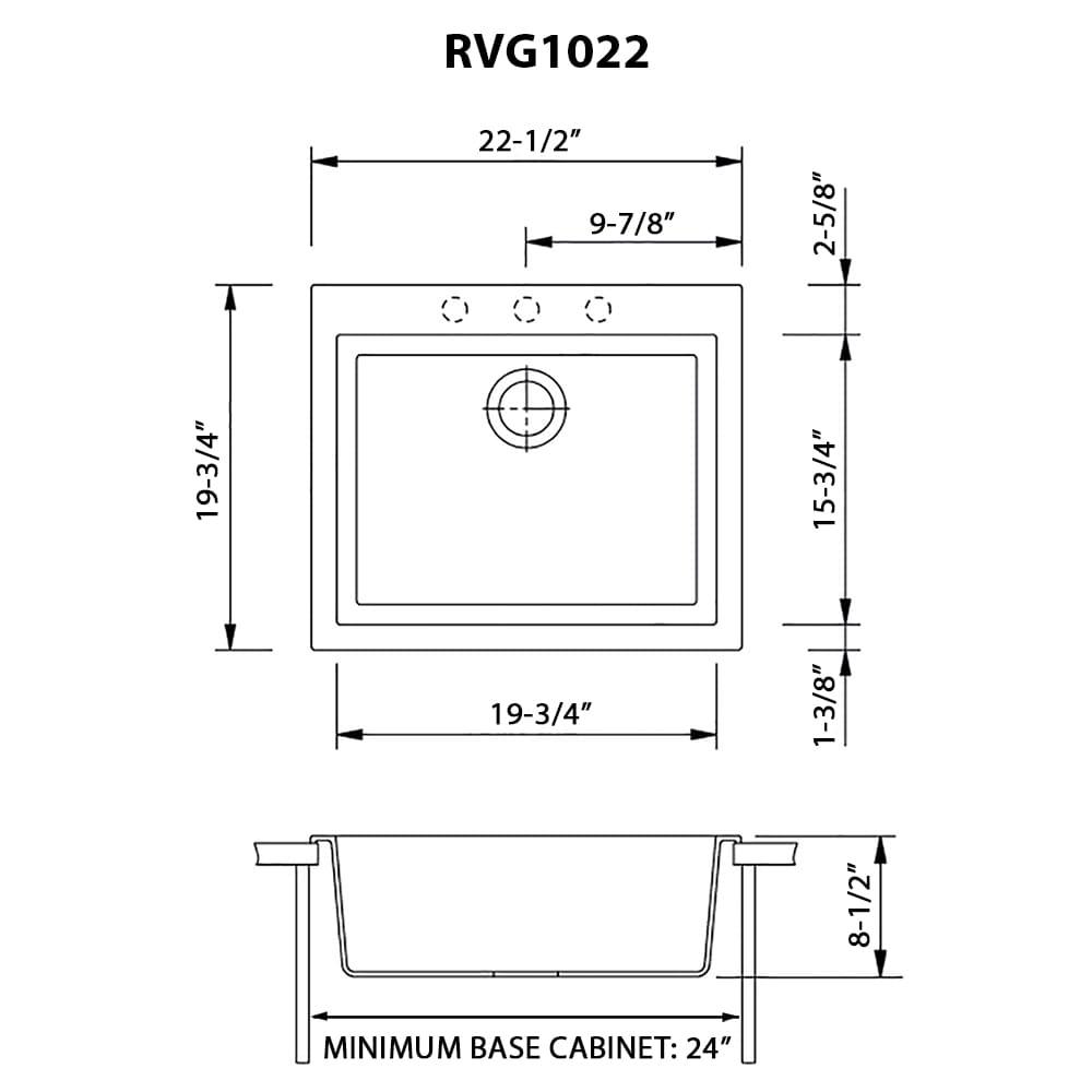 Ruvati epiGranite Drop-in Topmount Granite Composite Kitchen Sink