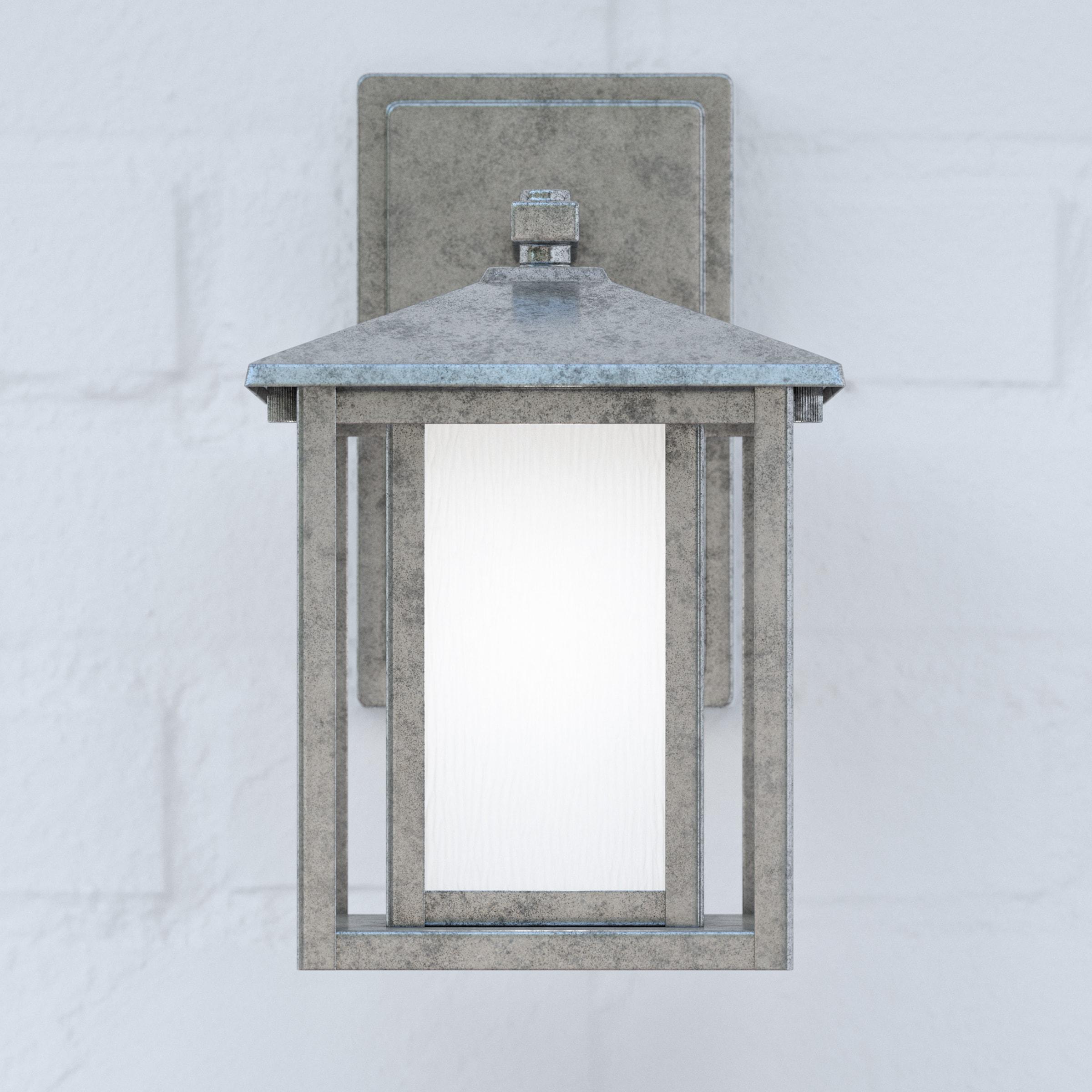 Hunnington 1-Light Weathered Pewter Outdoor 11 in. Wall Lantern Sconce