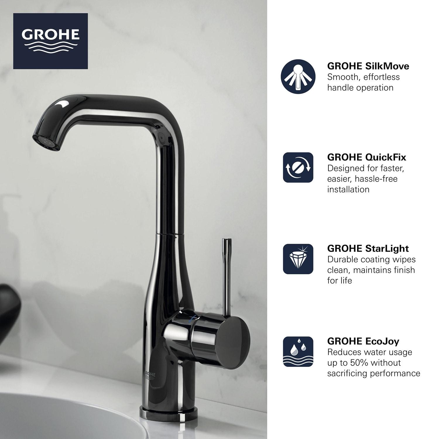 Grohe 23 486 A Essence 1.2 GPM Single Hole Bathroom Faucet - Chrome