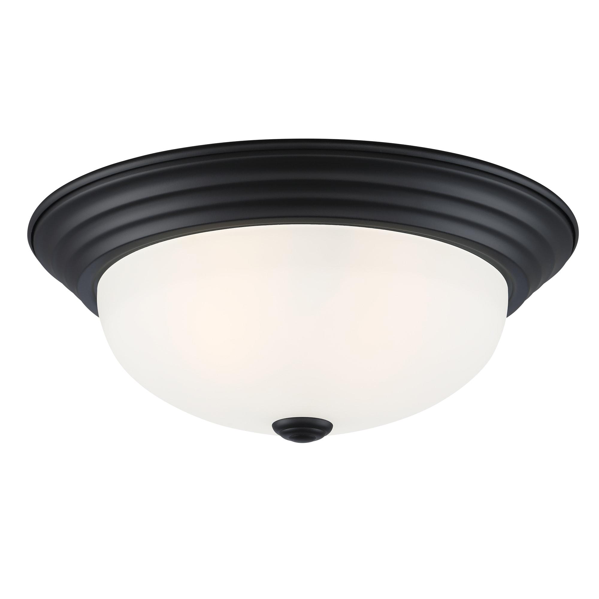 Designers Fountain 13.25 inch 2-Light Matte Black Flush Mount Ceiling Light, 1257M-MB-W