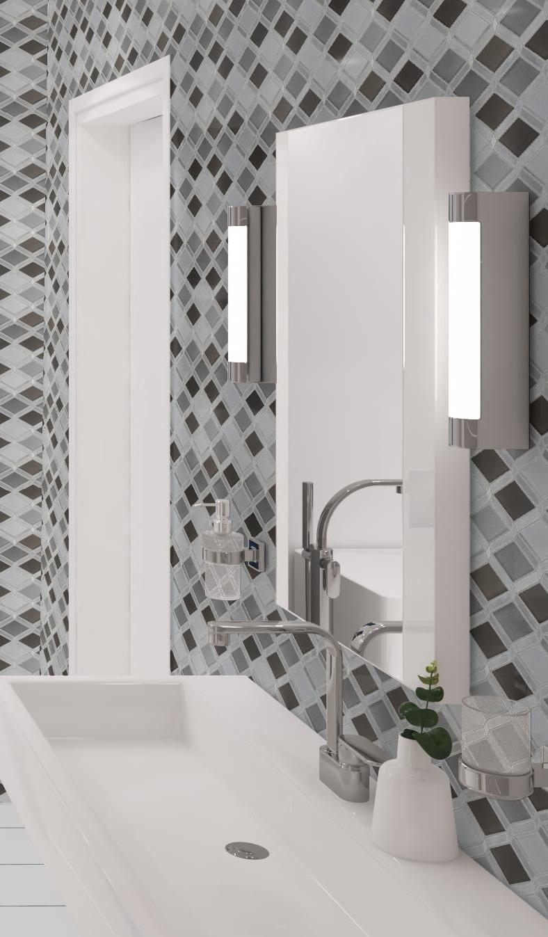Geom Aluminum Metal Diamond Mosaic Kitchen Backsplash, Bathroom, Shower, Wall and Floor Tile