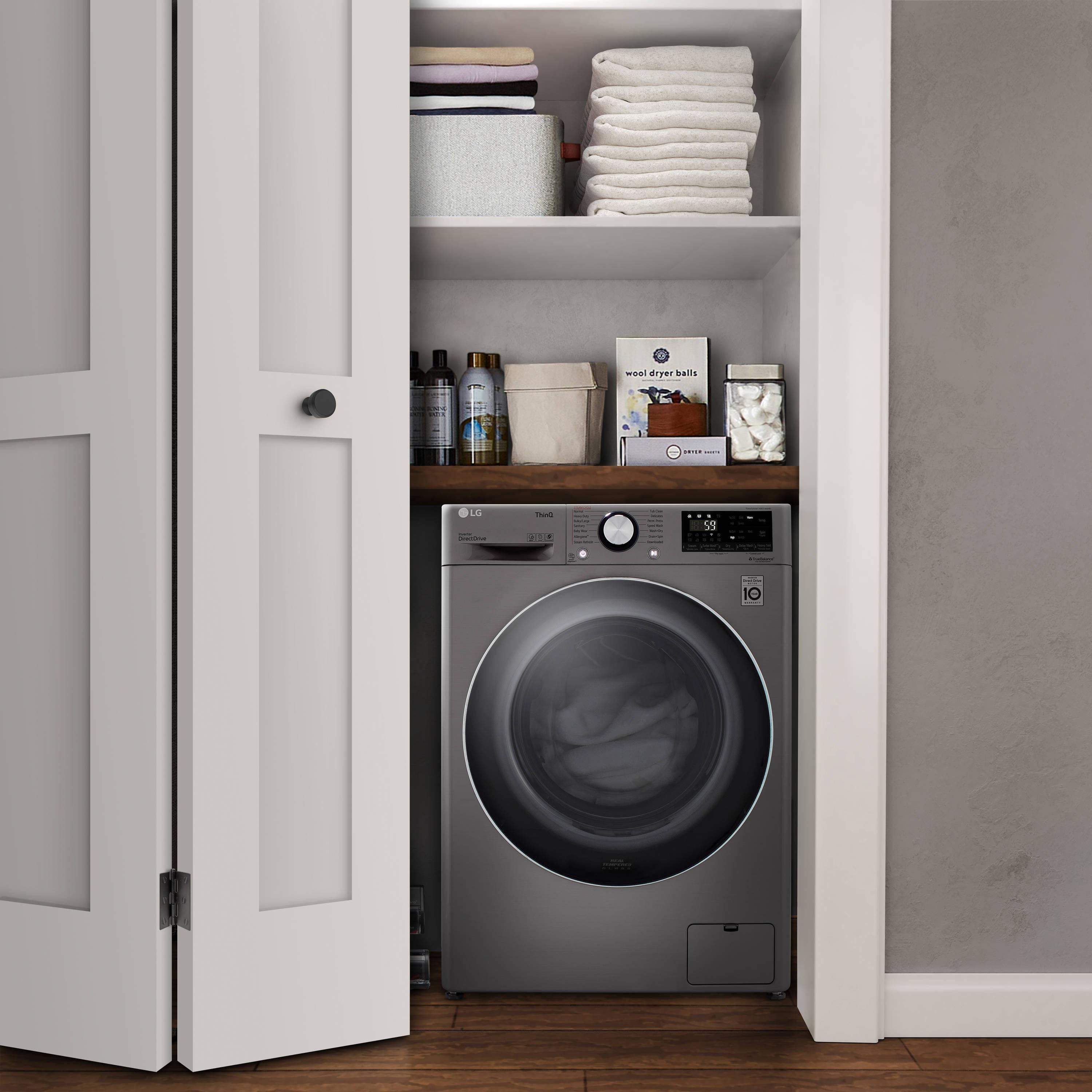 LG LG Smart Wi-Fi Enabled Compact Front Load All-In-One Washer/Dryer Combo with Built-In Intelligence, 2.4 cu. ft. WM3555HVA