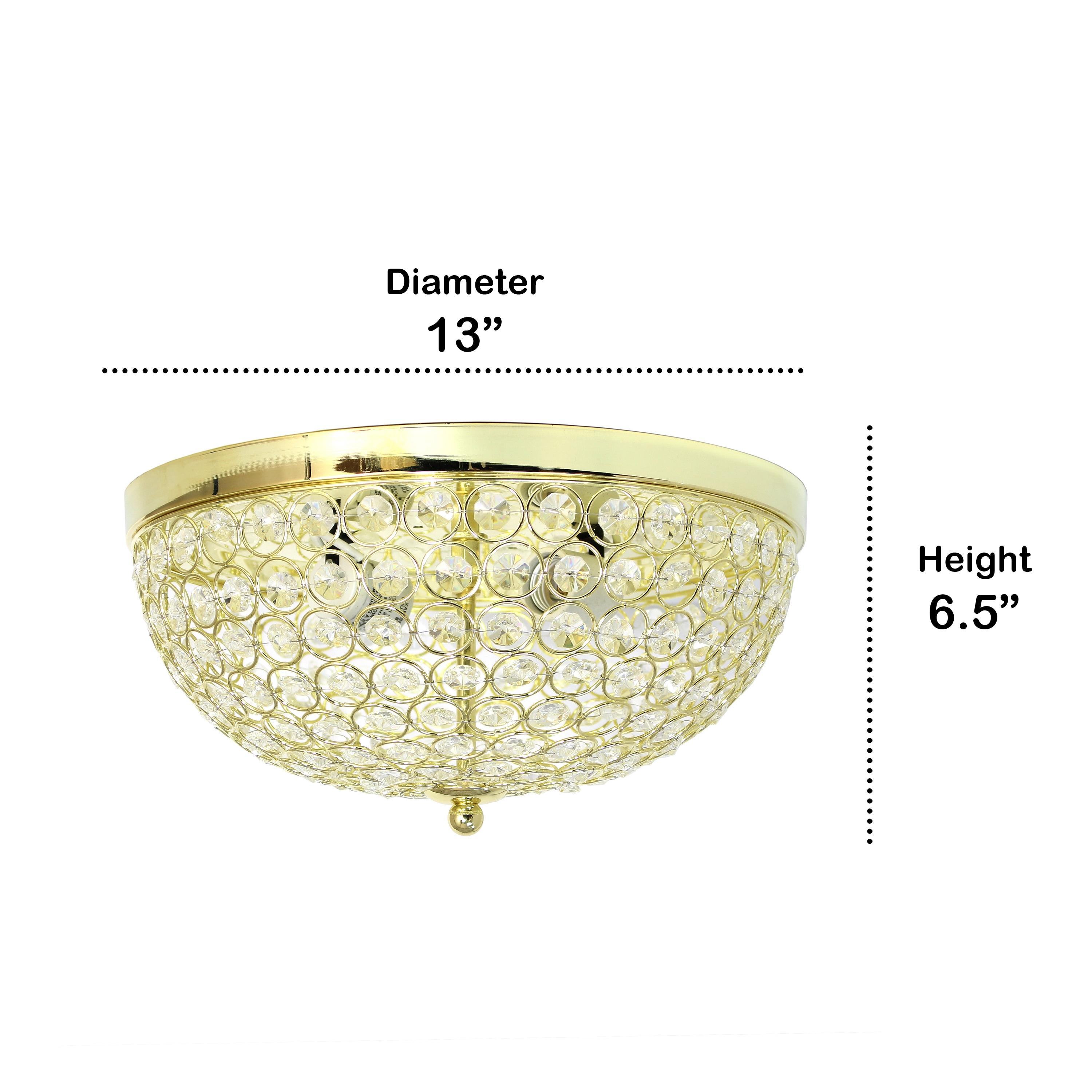 (Set of 2) 2-Light Crystal Glam Ceiling Flush Mount Pendants - Lalia Home