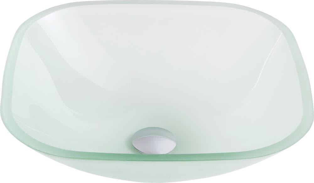 ANZZI LS-AZ8125 ANZZI Victor 16.5'' Matte Clear Tempered Glass Square Bathroom Sink