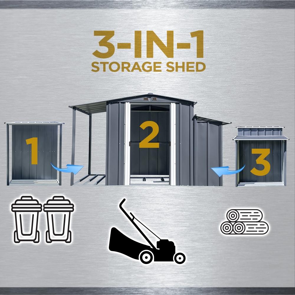 3-In-1 Steel Utility Shed