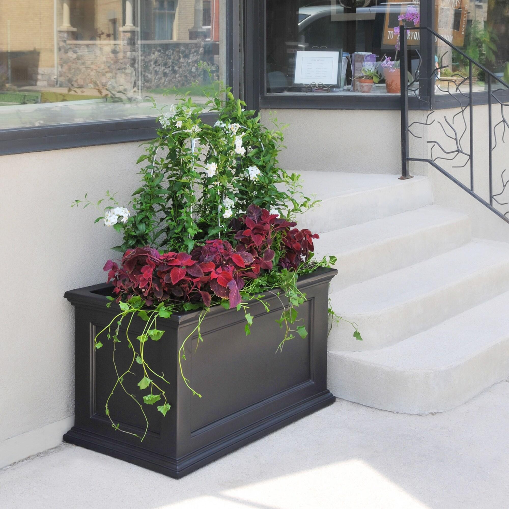 Winston Porter Anastasiya 20"x36" Resin Planter with Water Reservoir