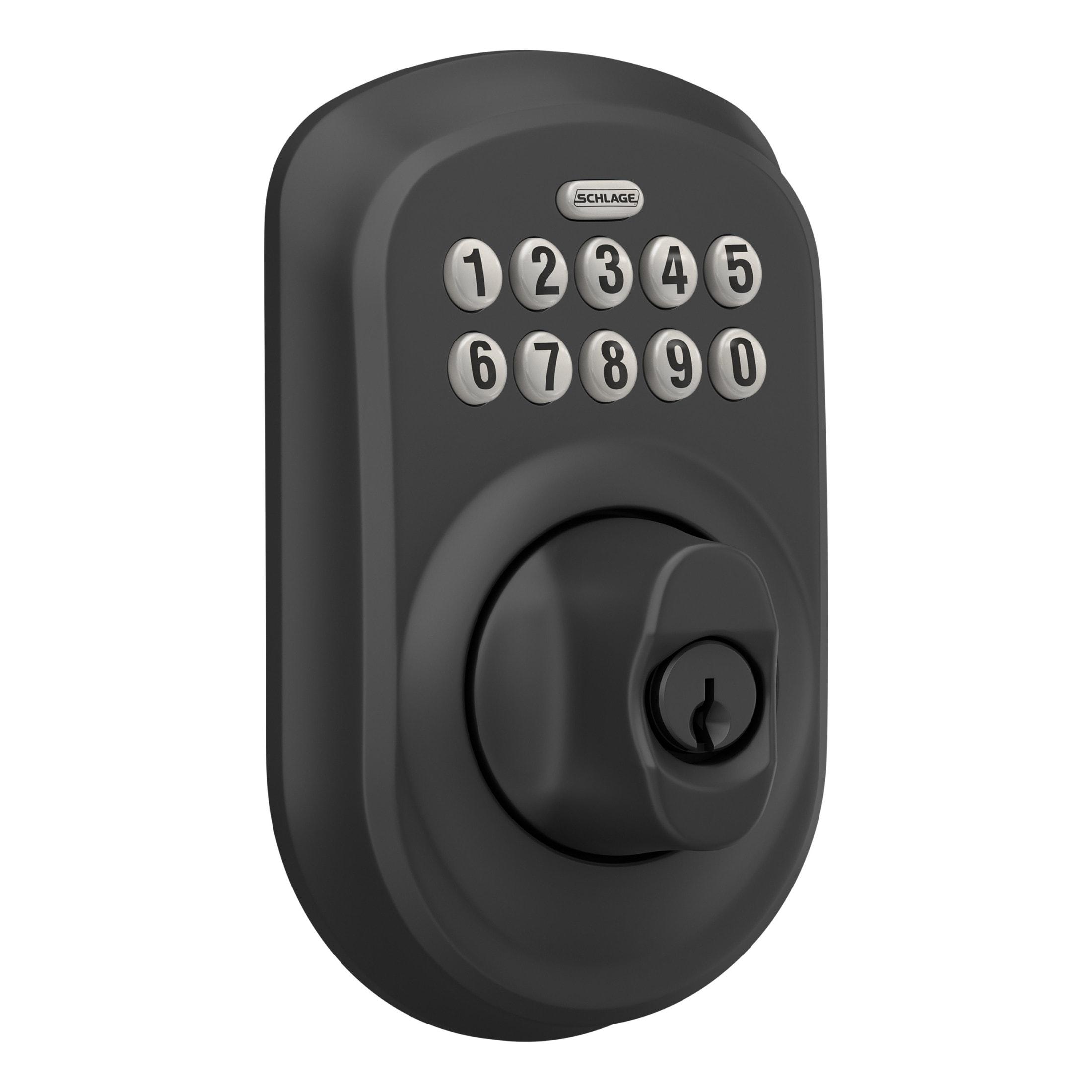 Schlage BE365 PLY 622 Keypad Electronic Deadbolt, Matte Black