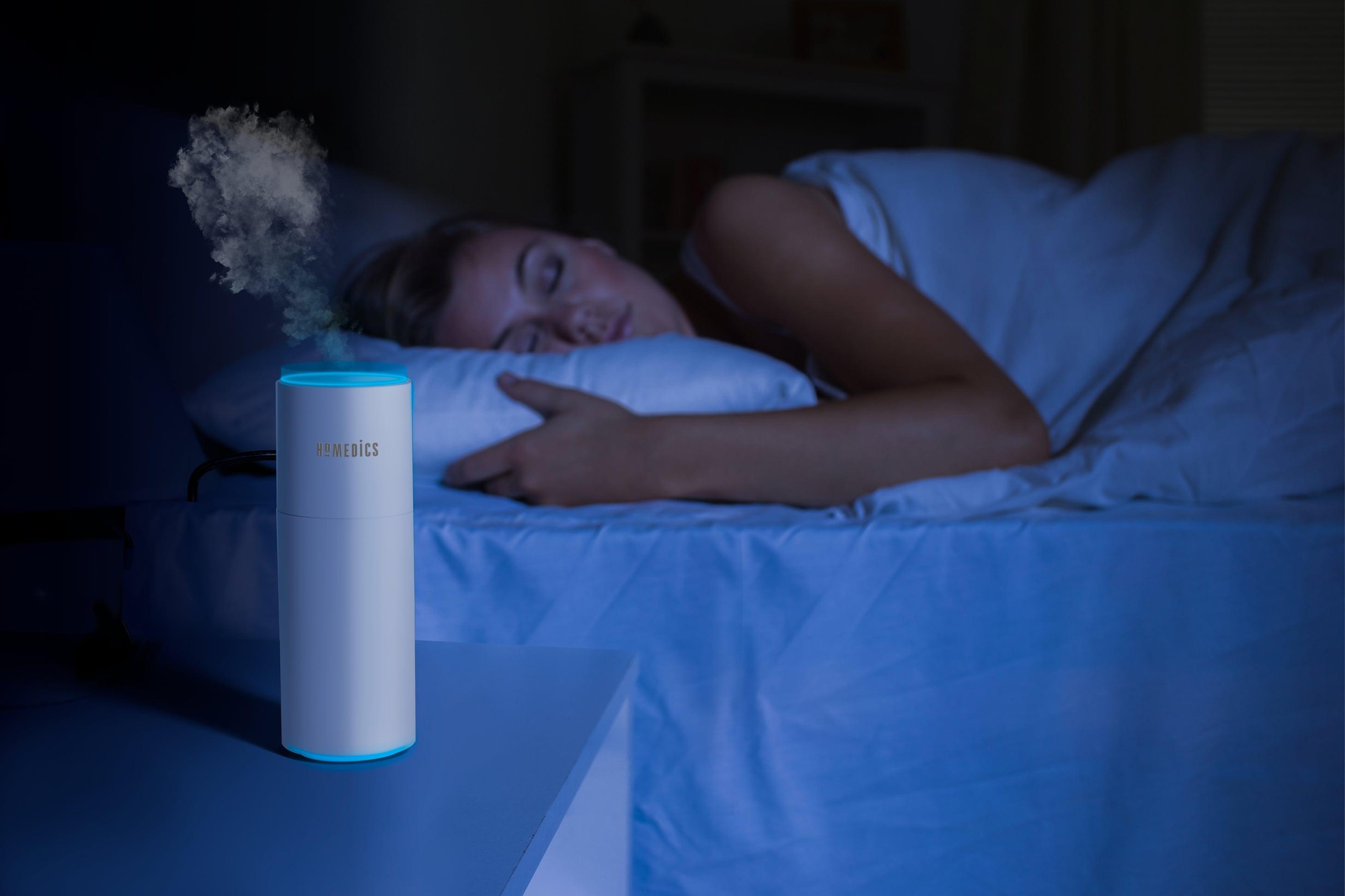 Homedics Portable Ultrasonic Humidifier, Cordless, Desktop, Travel, up to 10-Hour Runtime, Visible Quiet Cool Mist, White