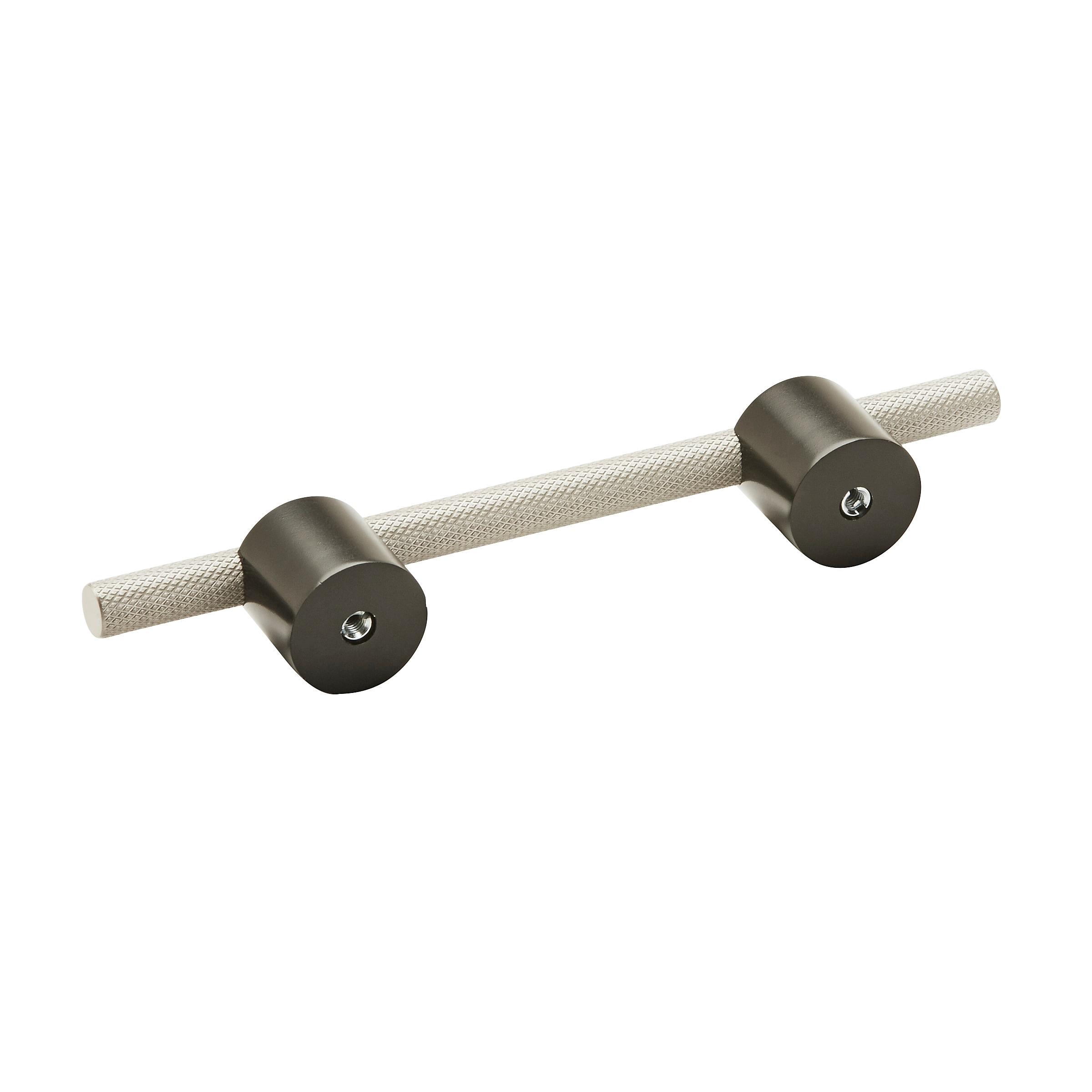 Transcendent 3-3/4 in. (96mm) Modern Matte Black/Silver Champagne Bar Cabinet Pull
