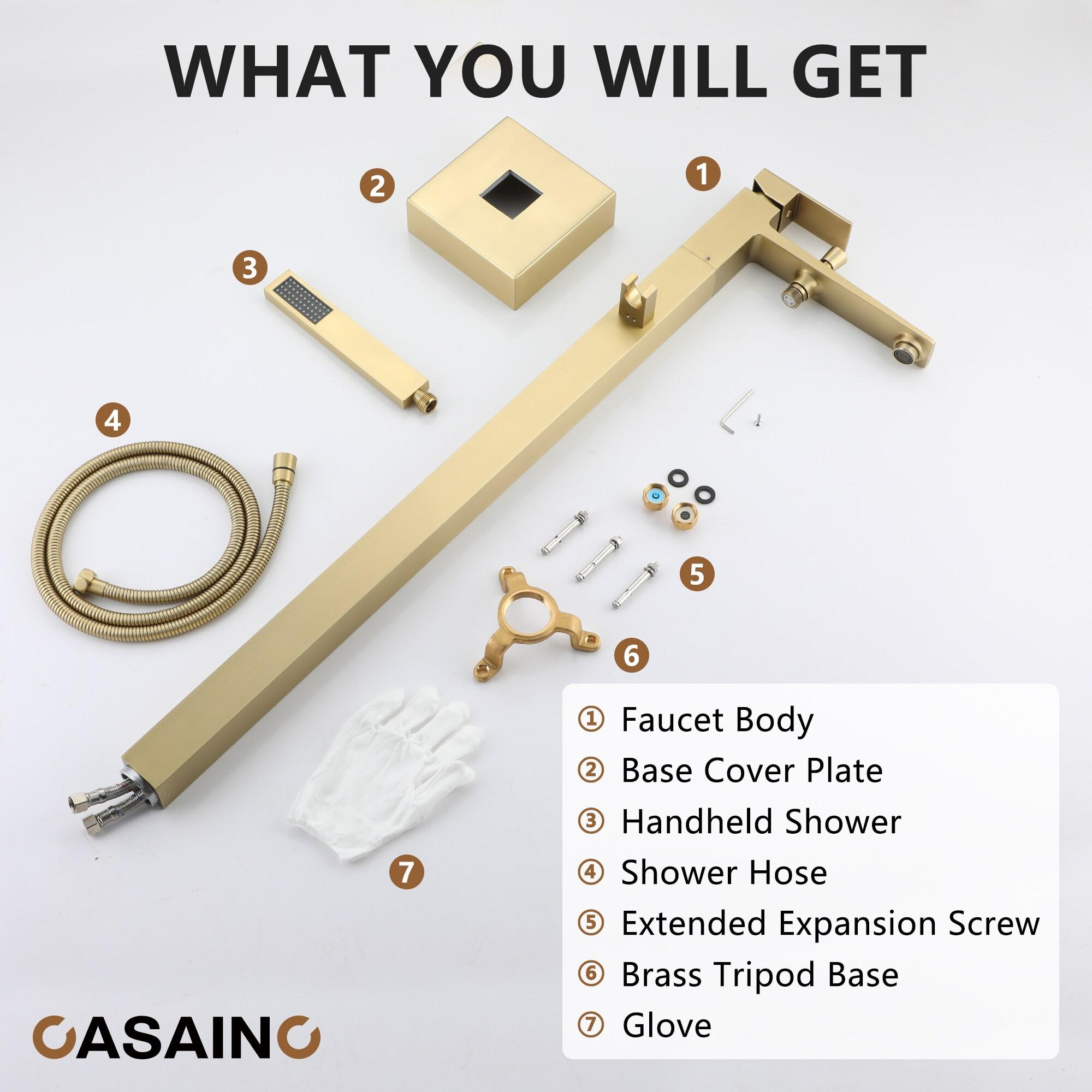 Single Handle Free Standing Bathtub Faucet with Diverter and Handshower