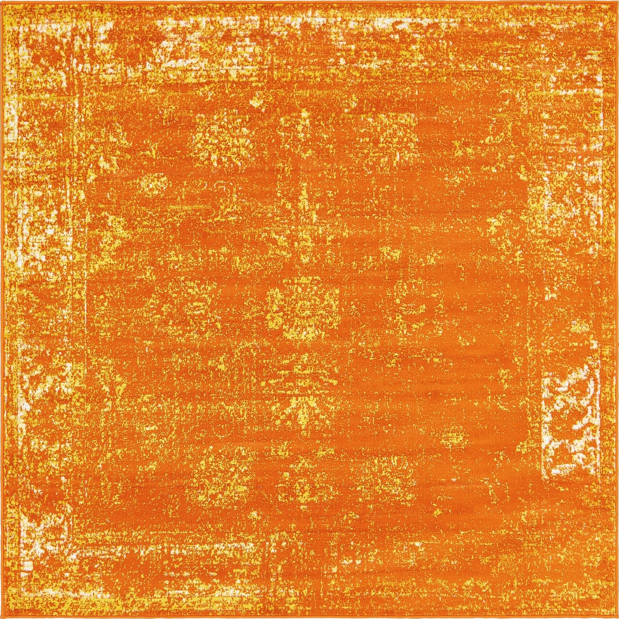 Unique Loom 6' 0 x 6' 0 Sofia Casino Orange Area Rug