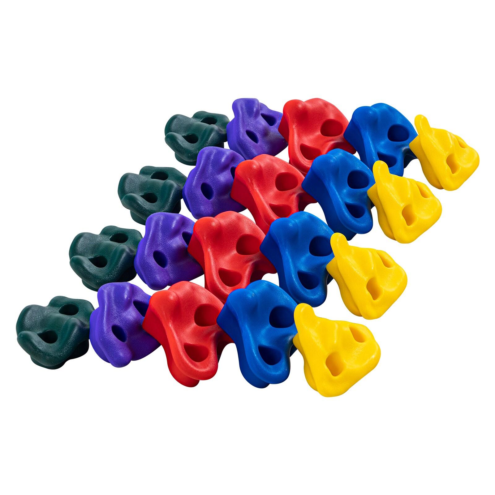 VEVOR Ninja Tree Climbing Kit,20 Tree Climbing Holds and 6 Ratchet Straps,Large Climbing Rocks for Kids and Adults Climber,Various Colors and Shapes