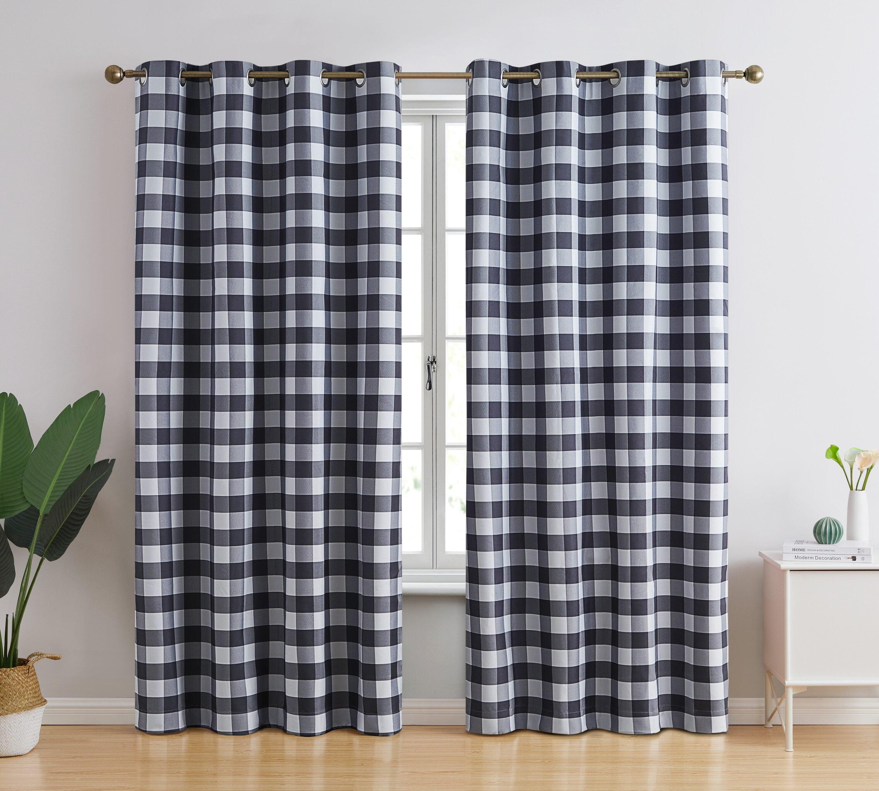 Black Buffalo Check Thermal Insulated Blackout Grommet Curtains