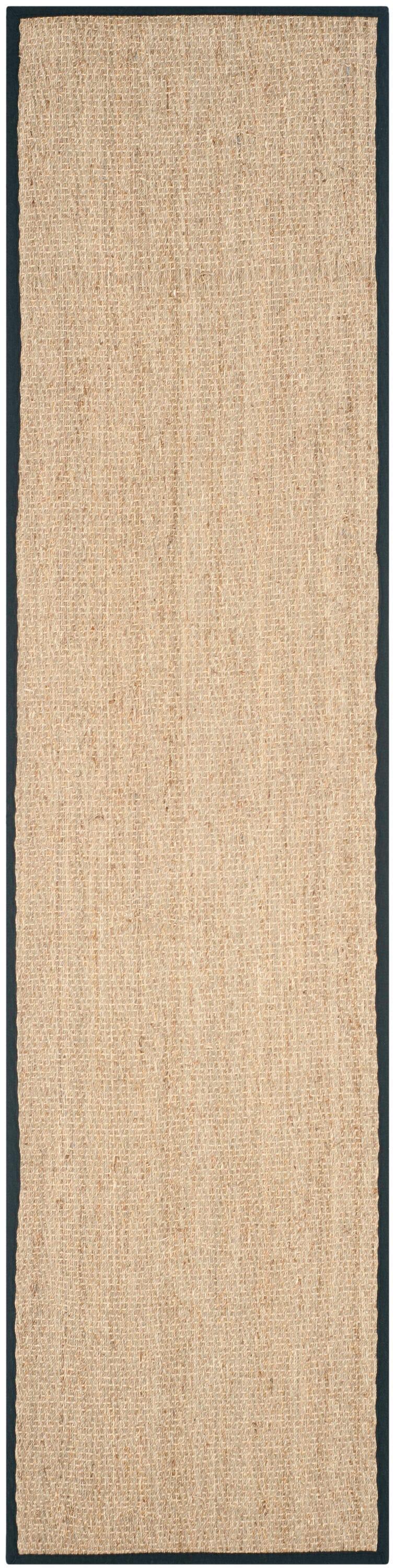 Natural Fiber NF115 Power Loomed Runner Rug - Natural/Black - 2'6"x20' - Safavieh.