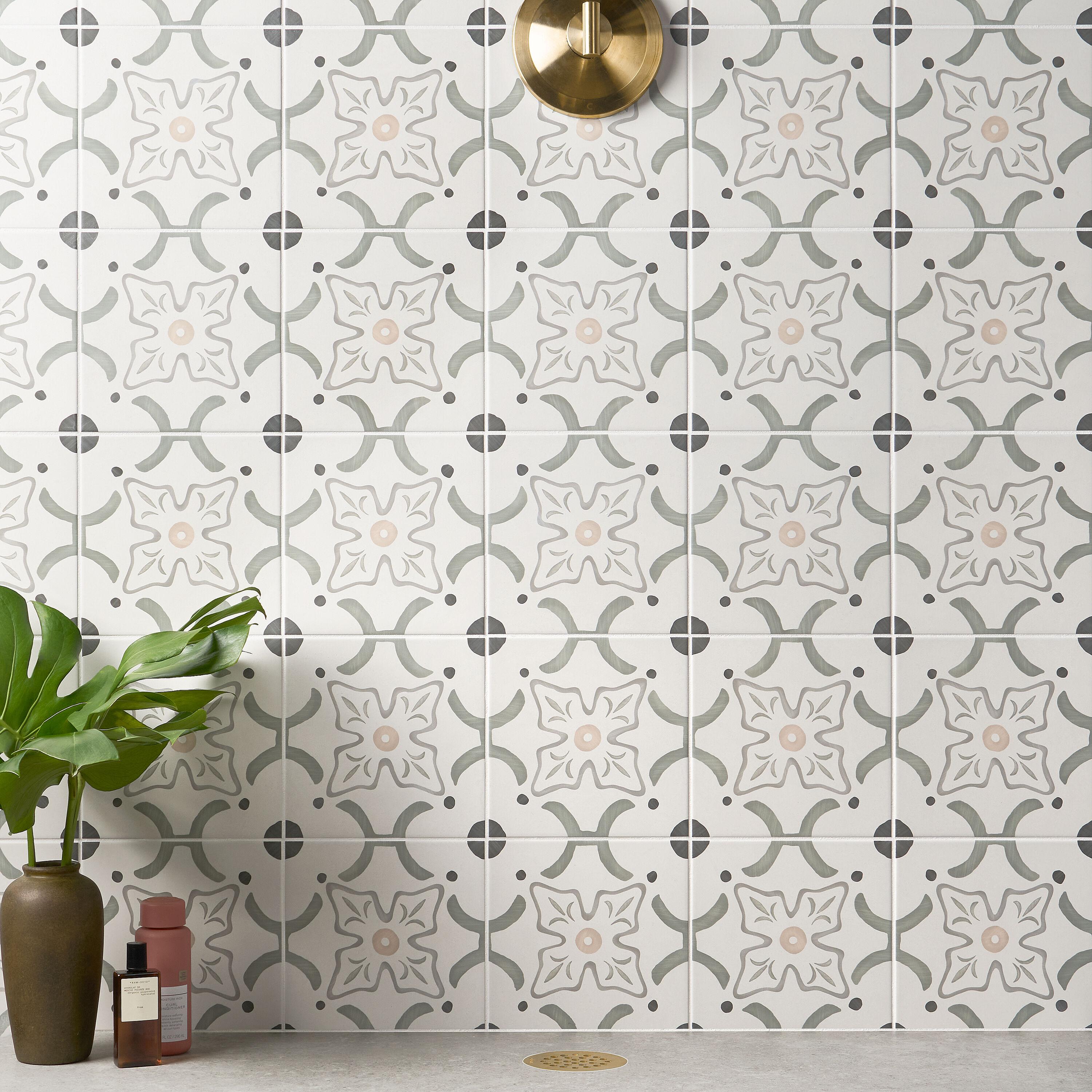 Plumeria 8.77" x 8.77" Matte Porcelain Tile