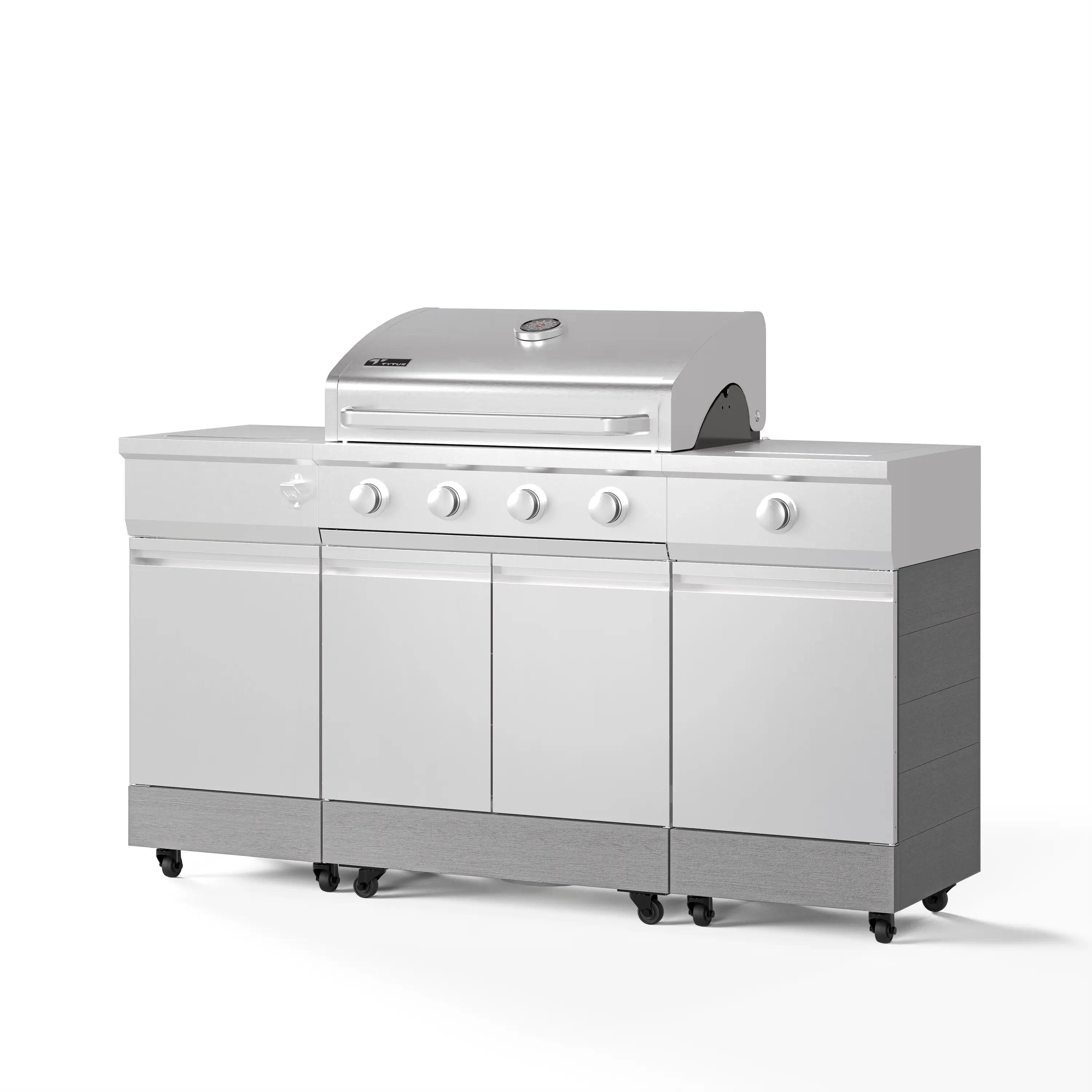 TYTUS Fresno 4 - Burner Freestanding Propane Gas Grill with Side Burner and Cabinet