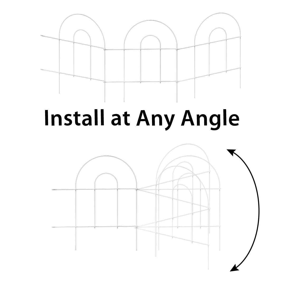 Origin Point Garden Craft Round Folding Border Fence, White, 10' L x 24" H