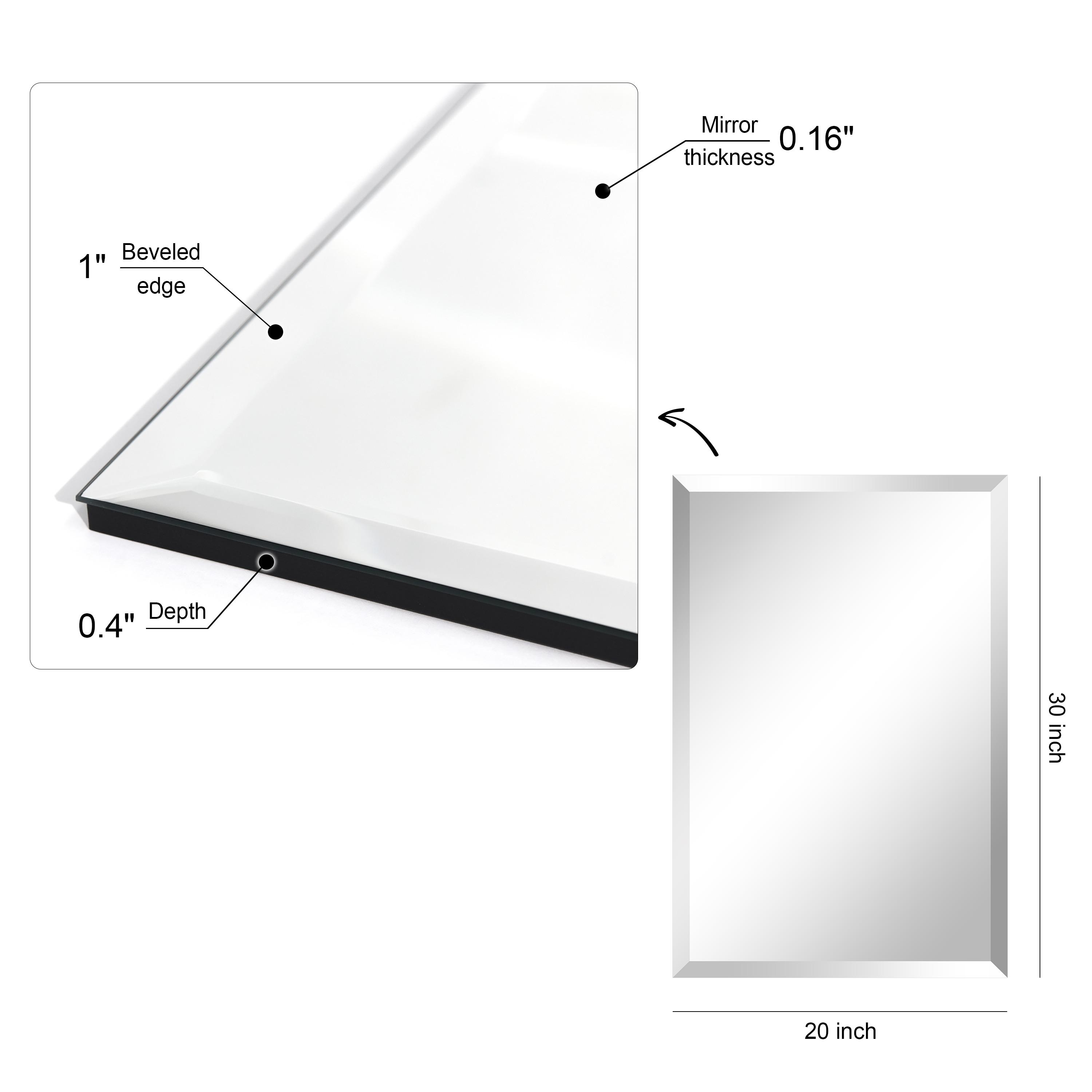 Empire Art Direct Frameless Beveled Prism Wall Mirror - Clear 20 in. x 0.39 in. x 30 in.