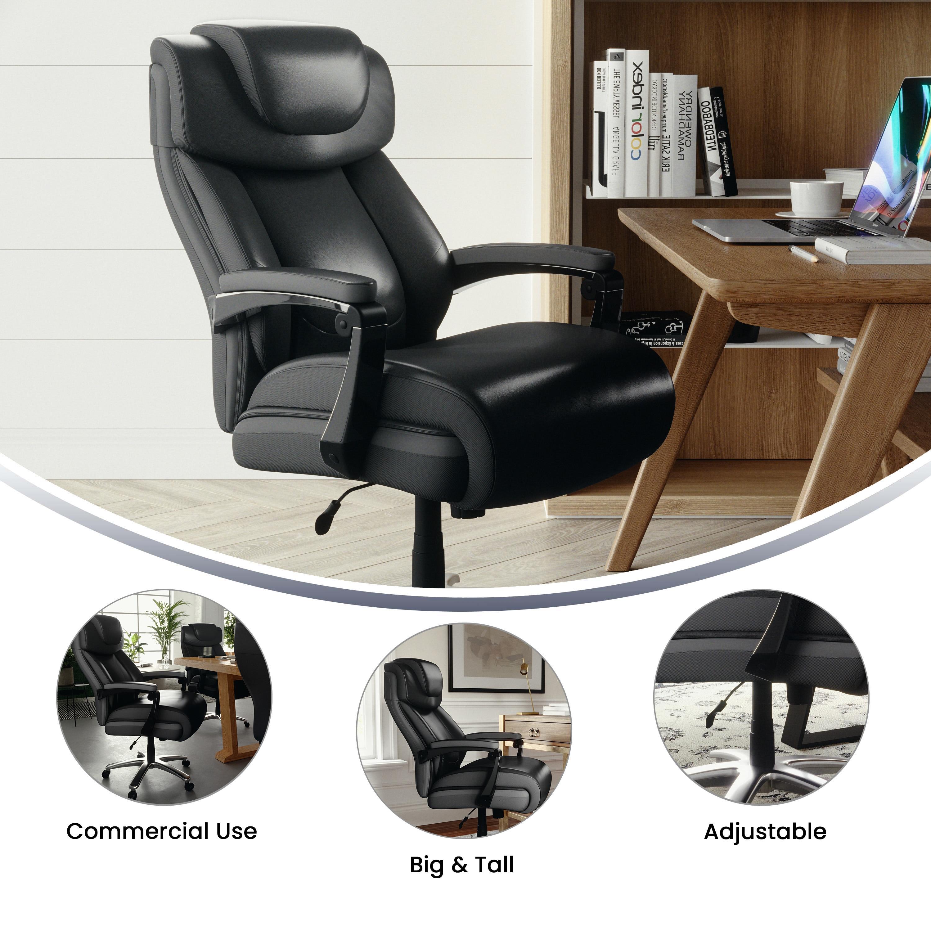 Flash Furniture Esmeralda Big & Tall LeatherSoft Ergonomic Office Chair with Headrest and Armrests by Flash Furniture