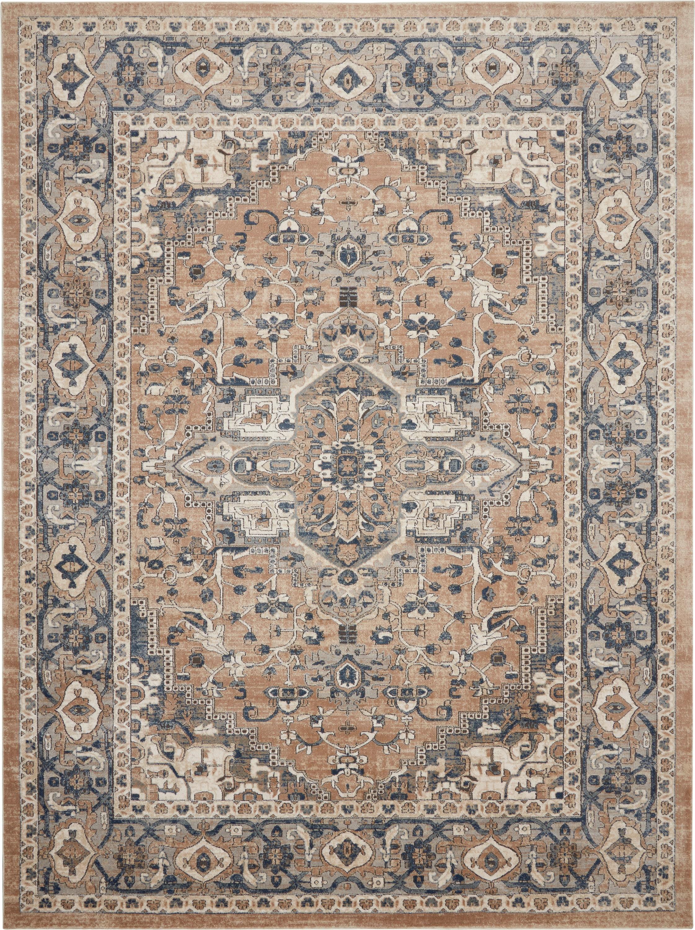 Nourison Concerto Center Medallion Indoor Rug Beige Grey 10' x 14'