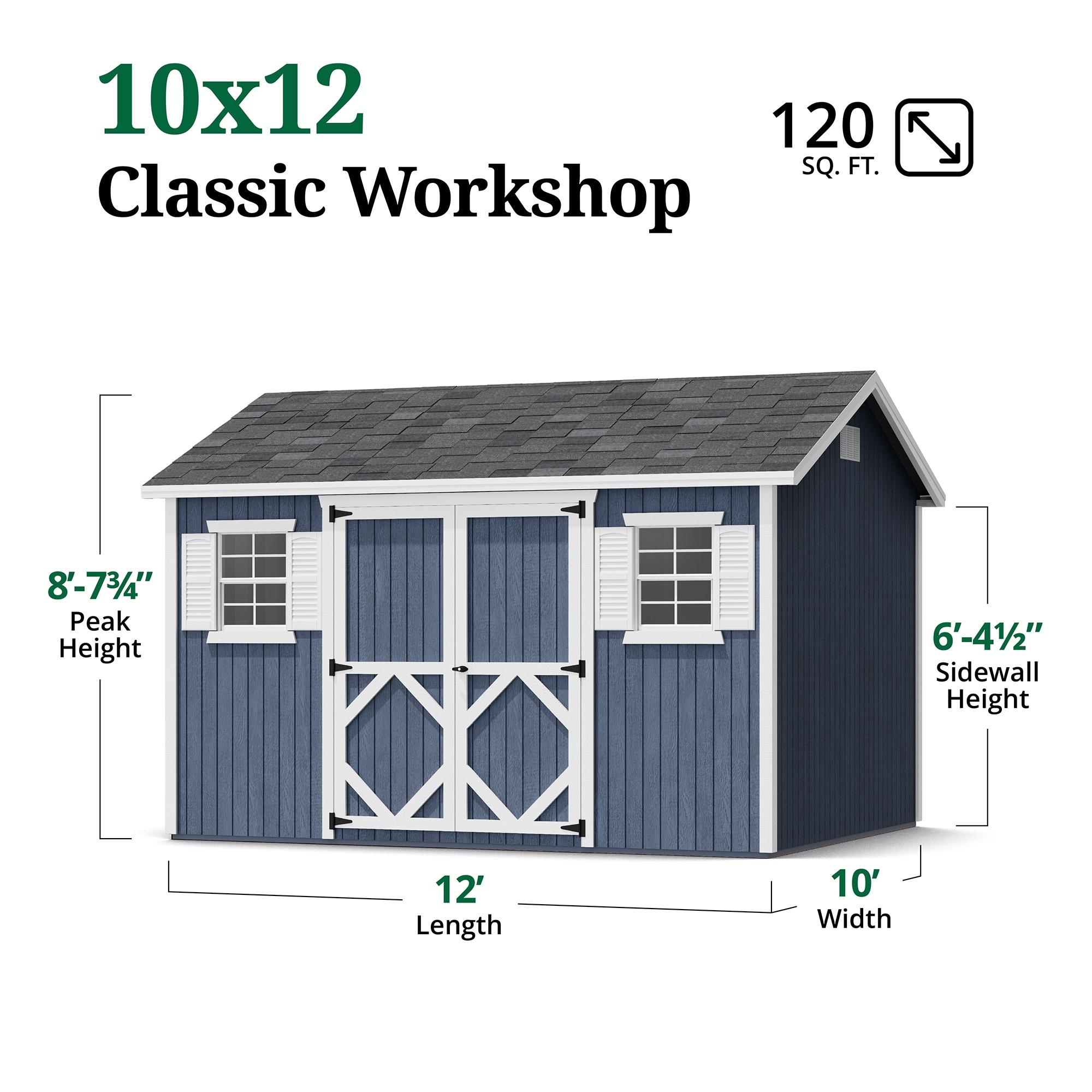 Little Cottage Co. Classic Workshop Outdoor Wood Storage Shed