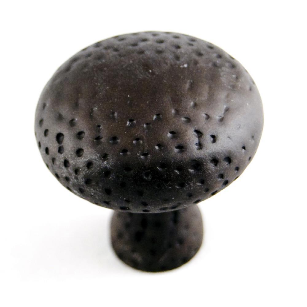 Oil Rubbed Bronze Distressed Mushroom Knob with Mounting Hardware