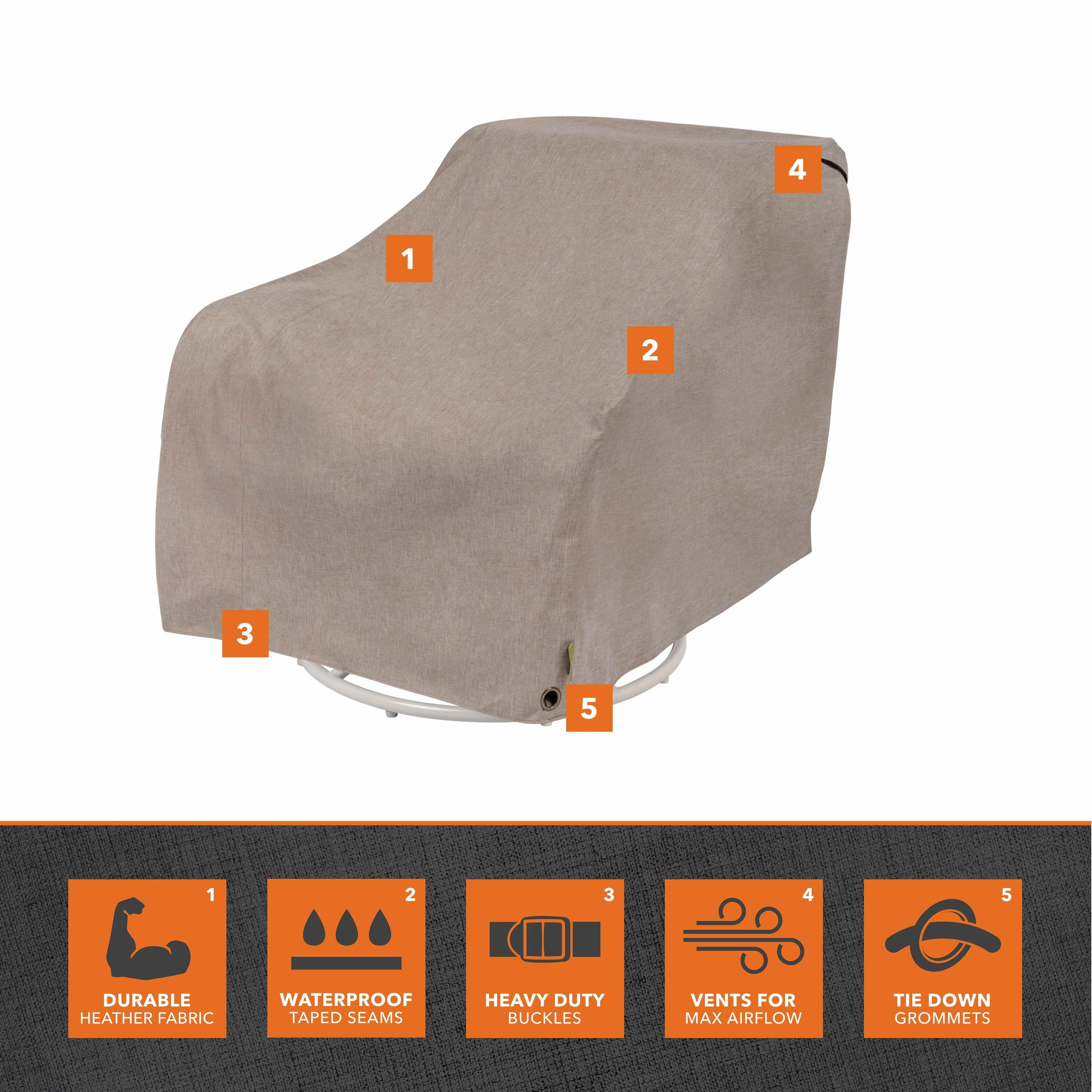 Modern Leisure Garrison Patio Swivel Lounge Chair Cover,  37.5"L x 39.25"W x 38.5"H, Sandstone