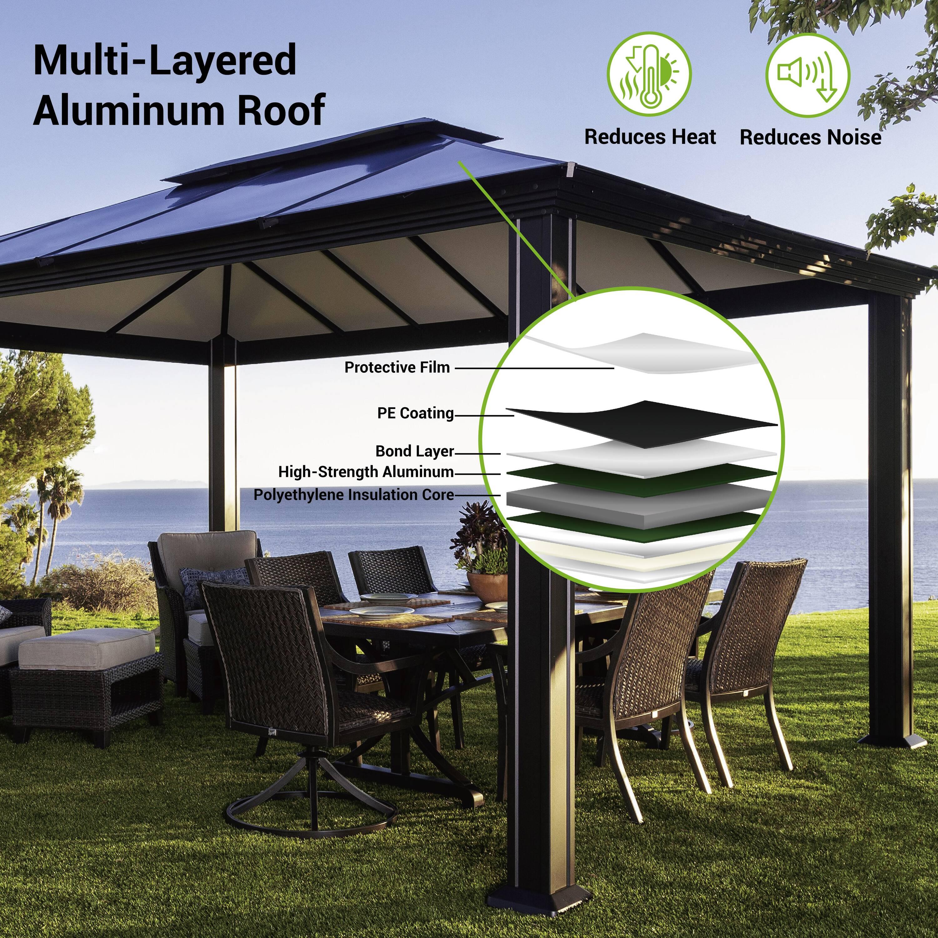 Paragon-Outdoor Santa Monica Aluminum Patio Gazebo