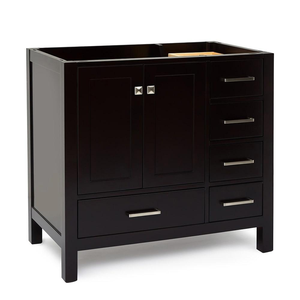 Ariel A037s-L-Bc Cambridge 36" Single Free Standing Wood Vanity Cabinet Only - Brown