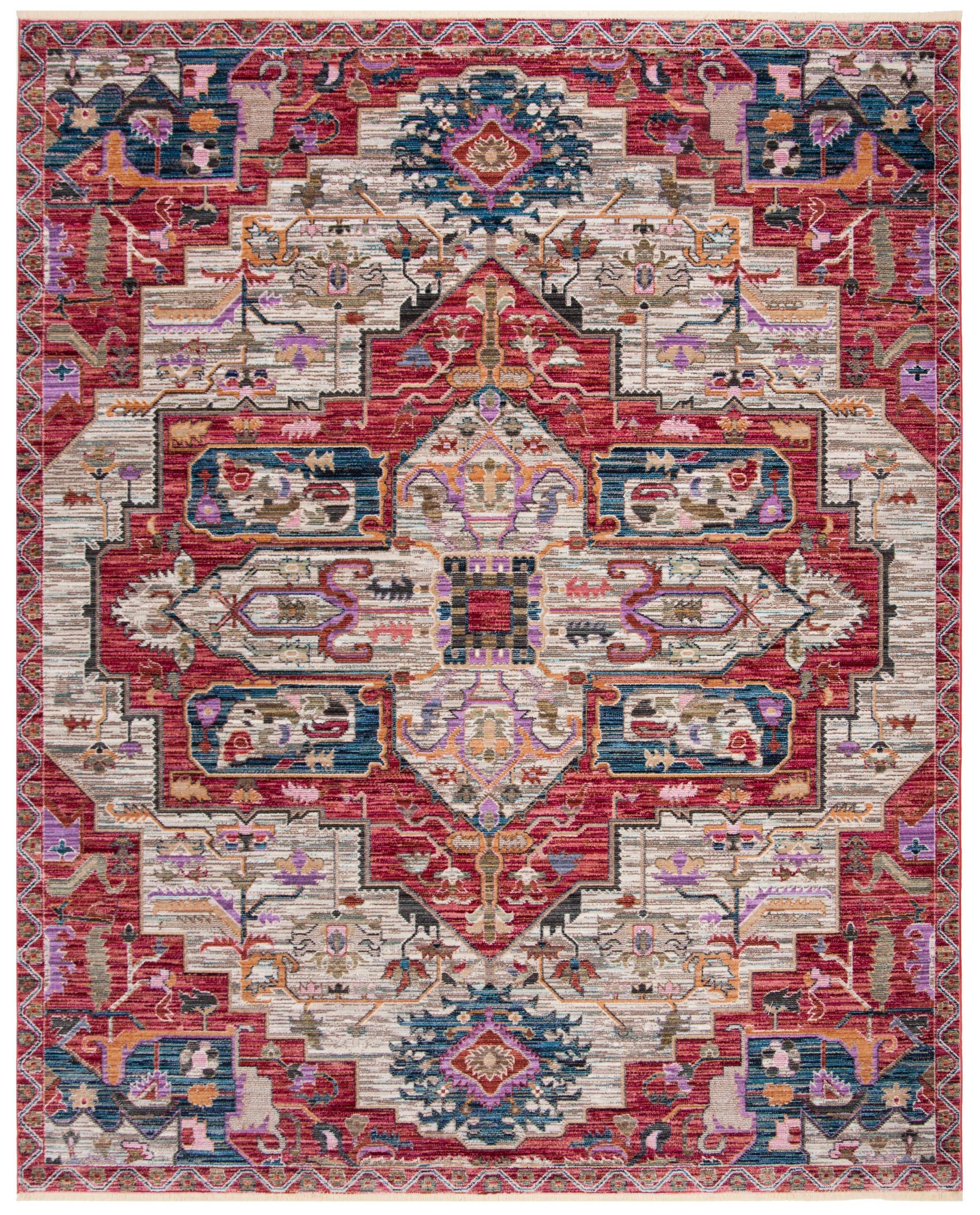 SAFAVIEH Nirvana Comhgham Geometric Area Rug, Cream/Red, 8' x 10'