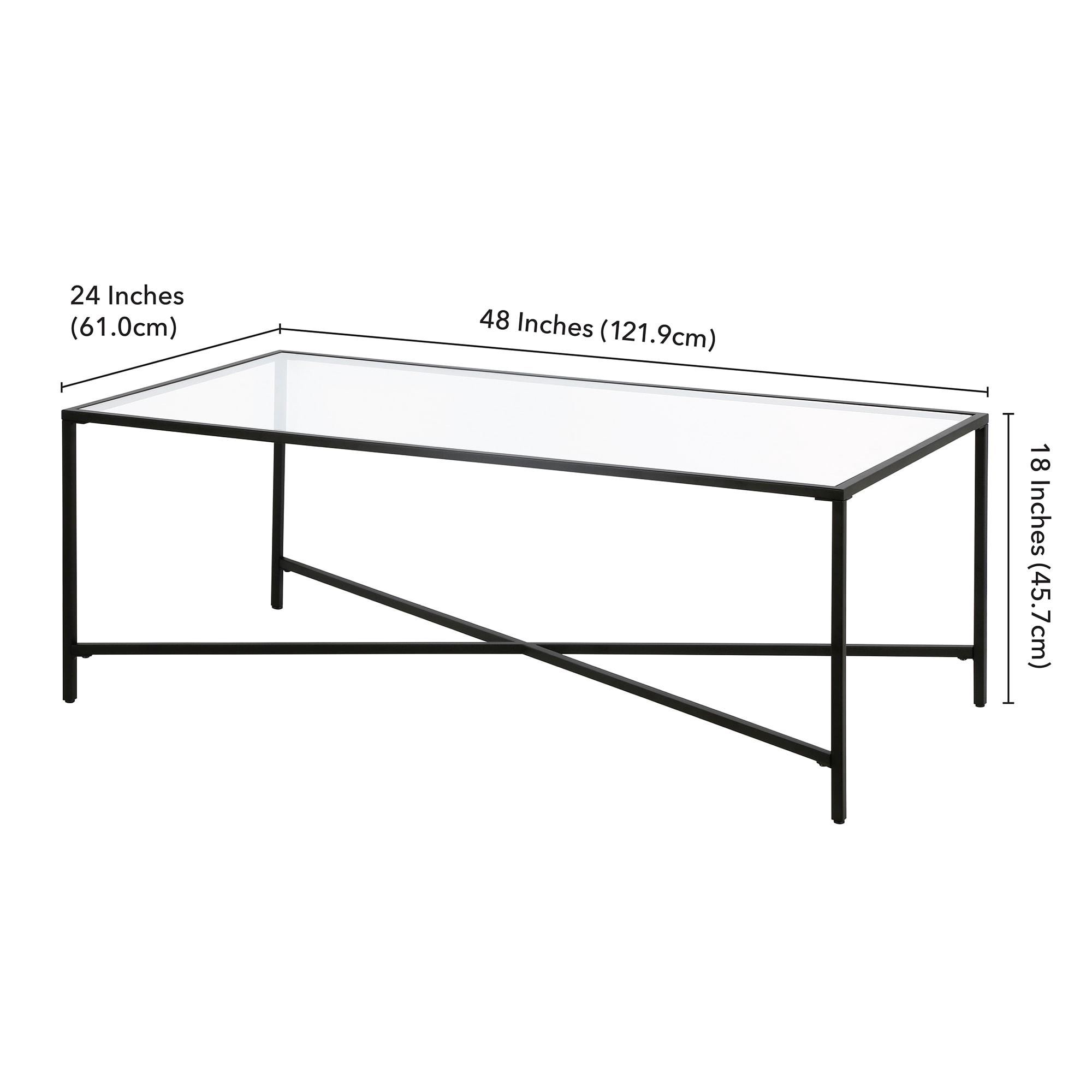 Henn&Hart Black Bronze Coffee Table with Glass Top