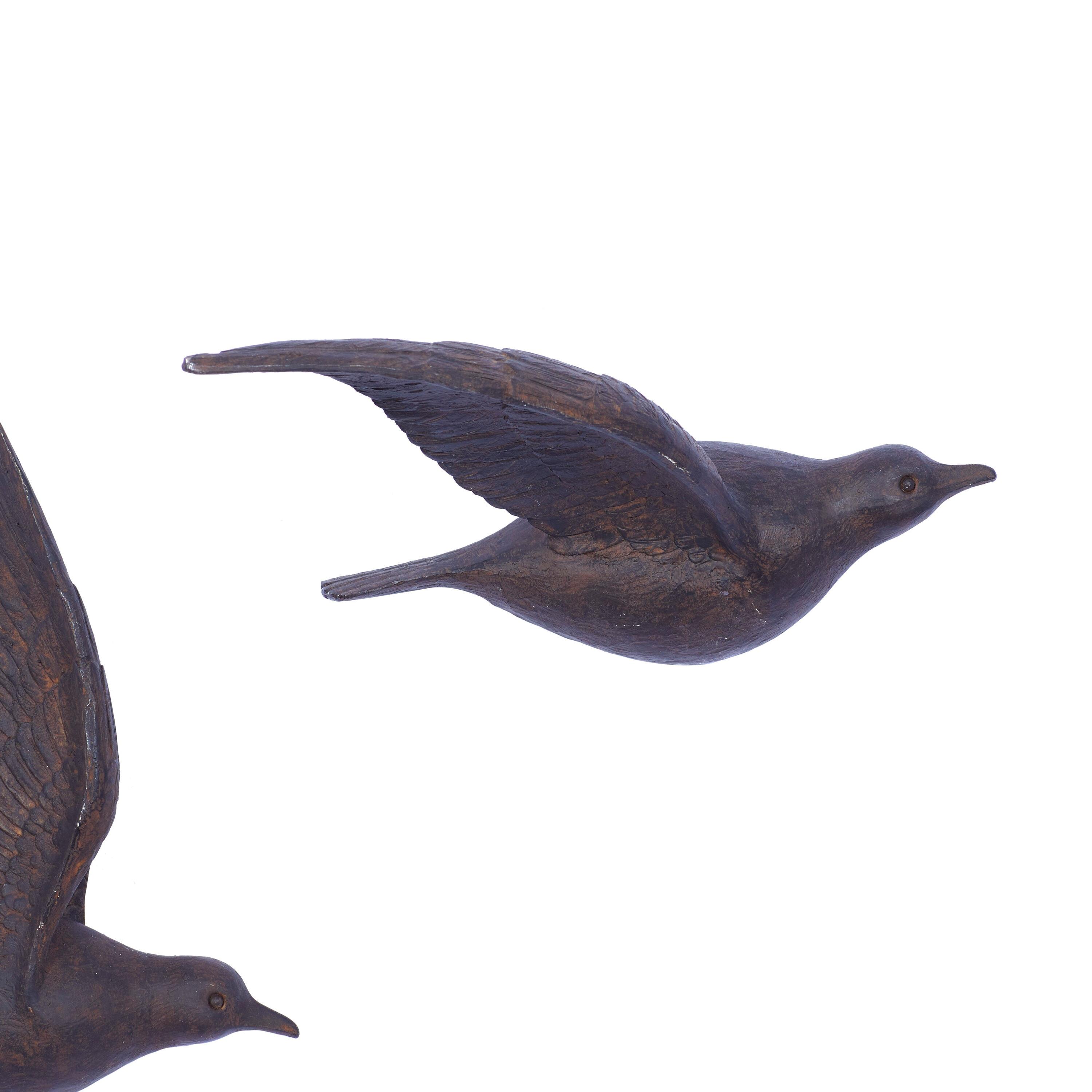 Polystone Bird Metallic 3D Sculpted Wall Decor Set of 3 Brown - Olivia & May: Ready to Hang, Coastal Style Decorative Sculptures