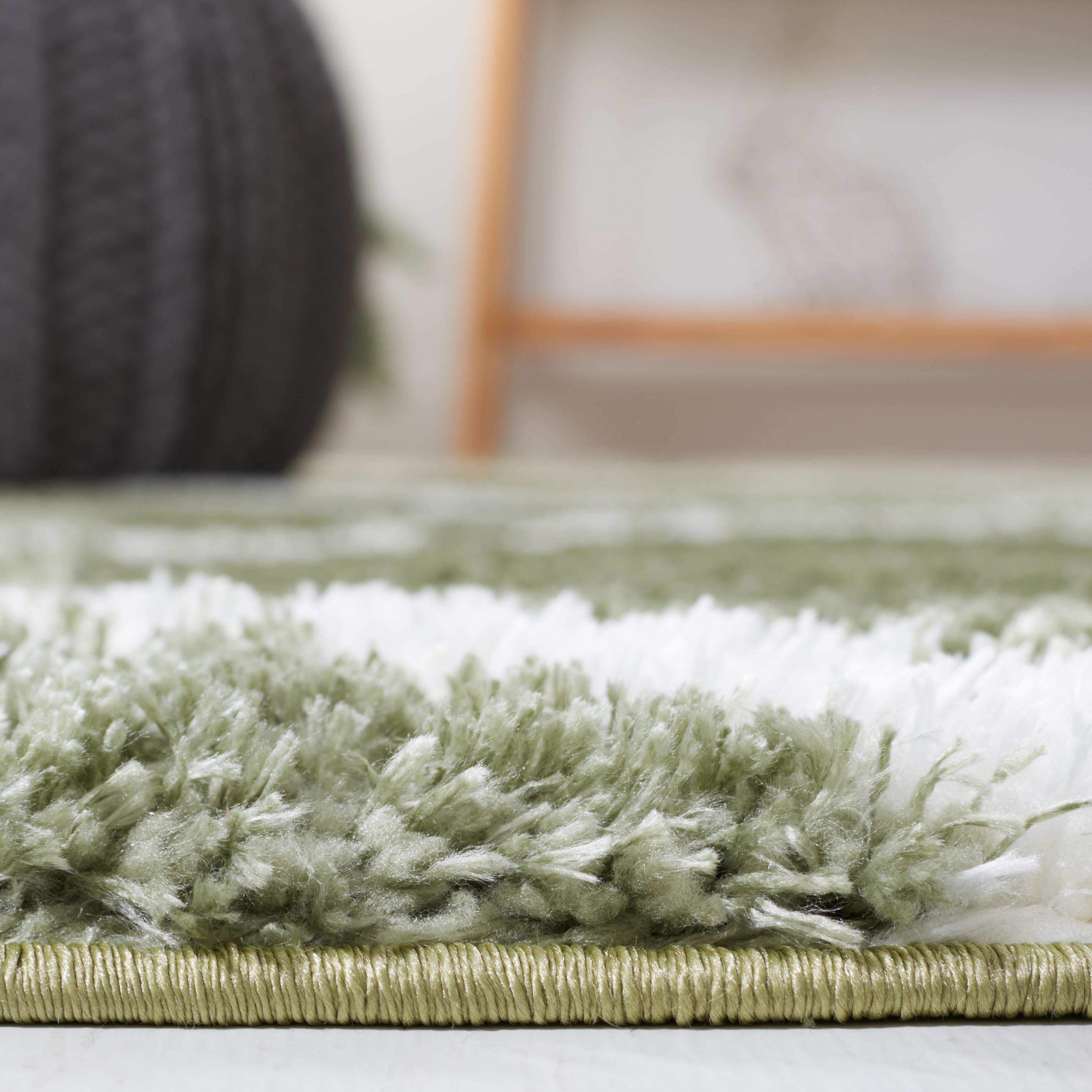 Tahoe Shag THO676 Power Loomed Area Rug - Sage/White - 5'x7' - Safavieh.