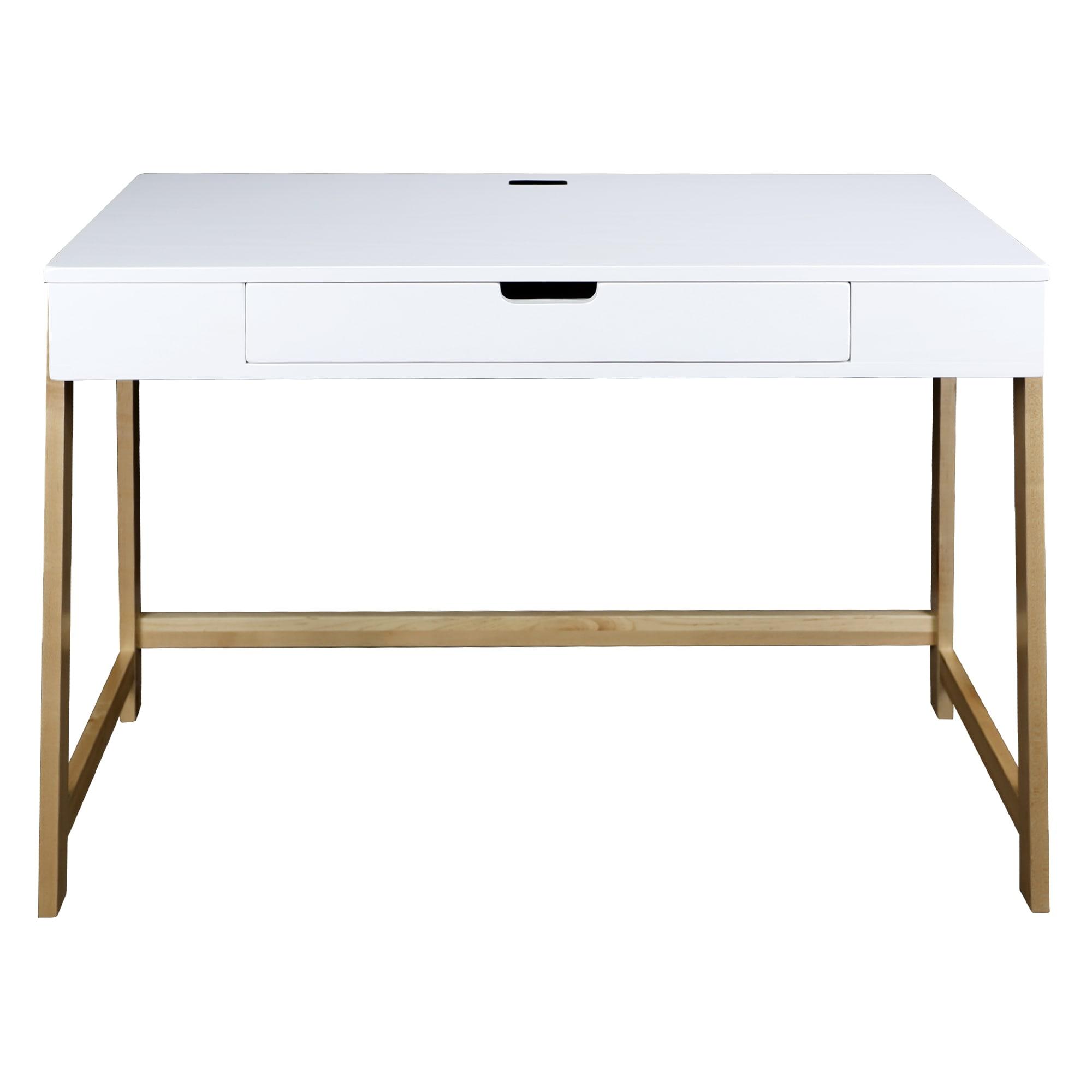 Indoor Furniture Neorustic Smart Desk With Usb Ports - Two-Tone (White,Natural)