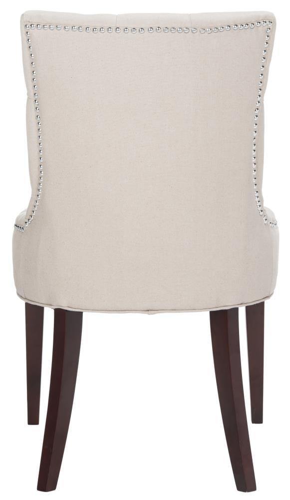 SAFAVIEH Amanda 19''H Tufted Chair Nickel Nail Head Taupe