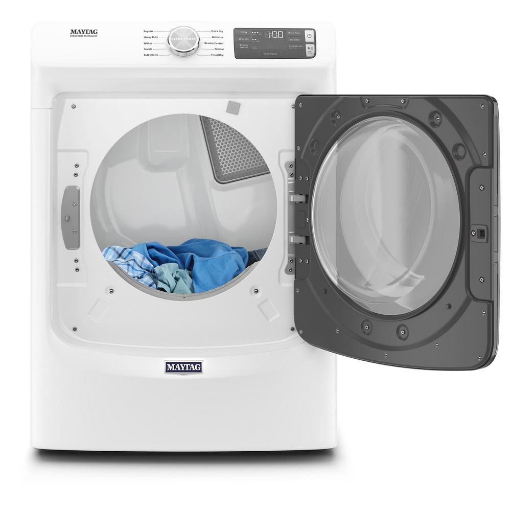 Maytag MED5630HW 7.3 Cu. Ft. White Front Load Electric Dryer with Extra Power and Quick Dry Cycle