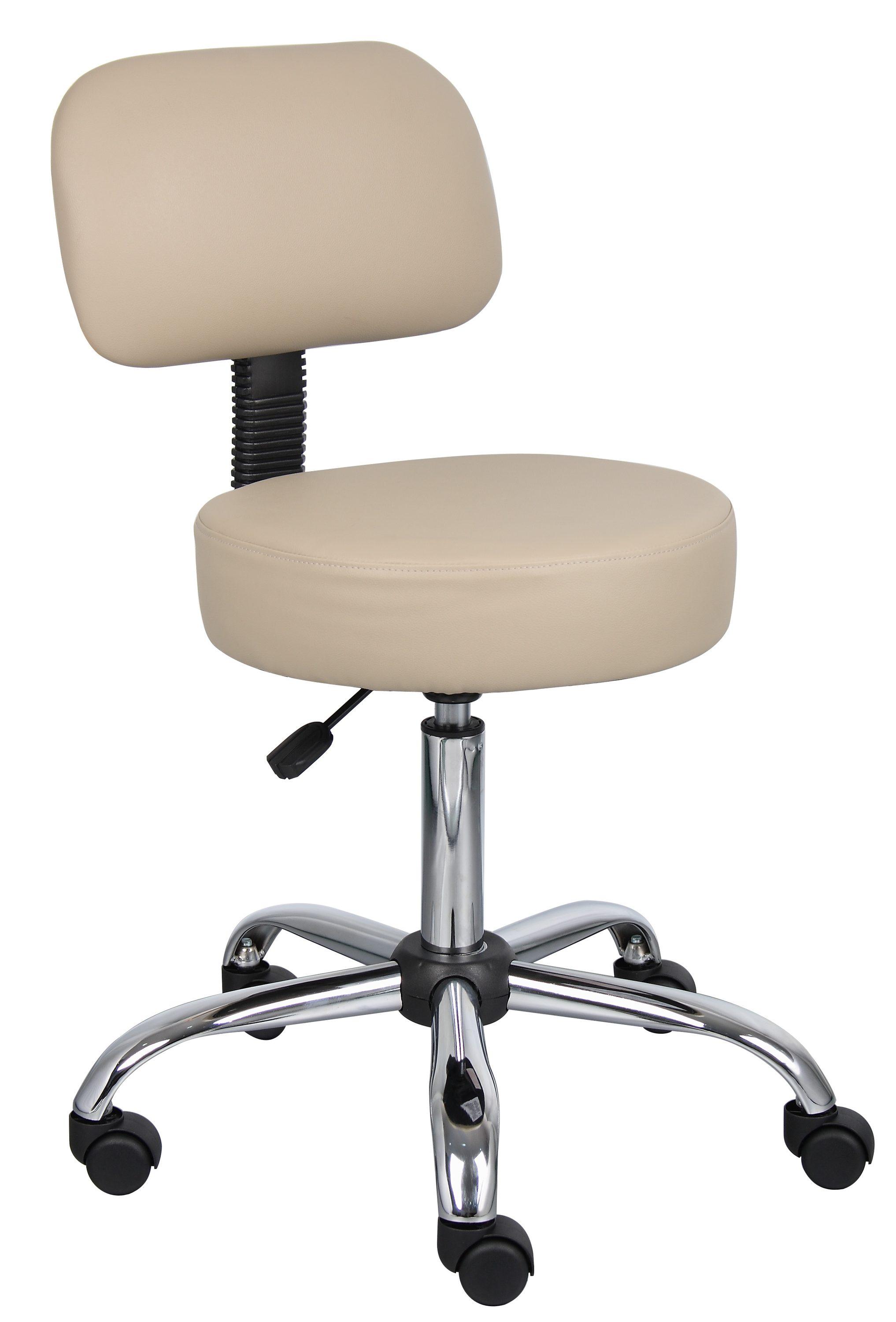 ErgoFlex Adjustable Beige Vinyl and Metal Medical Stool