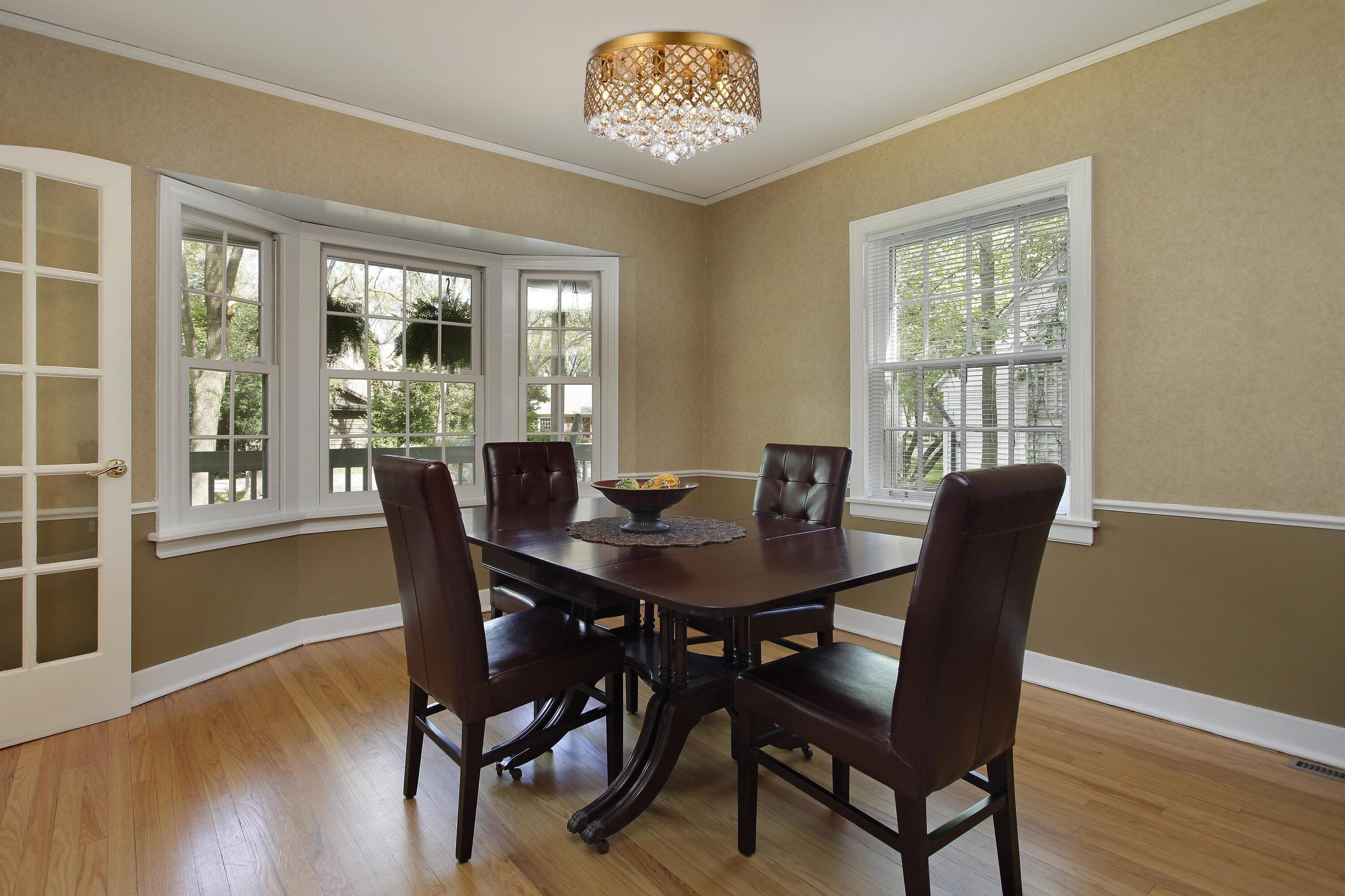 Elegant Lighting Tully 6 lights brass flush mount